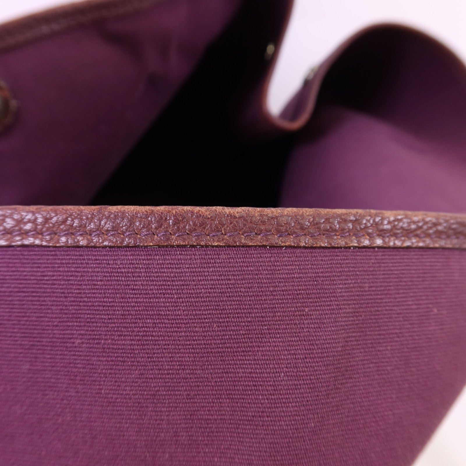 HERMES 帆布Garden Party PM銀扣手挽袋