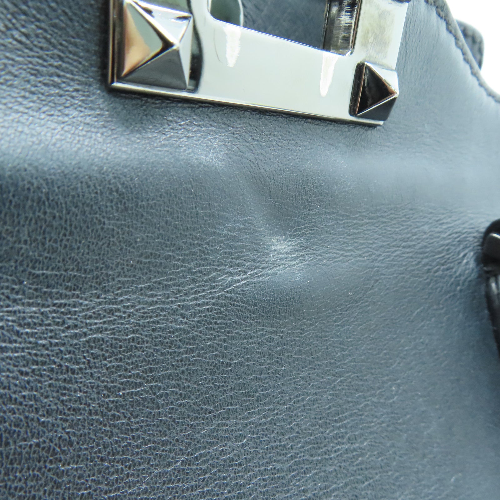 Valentino 牛皮皮革2way Shoulder Bag银扣手挽肩背两用袋黑色