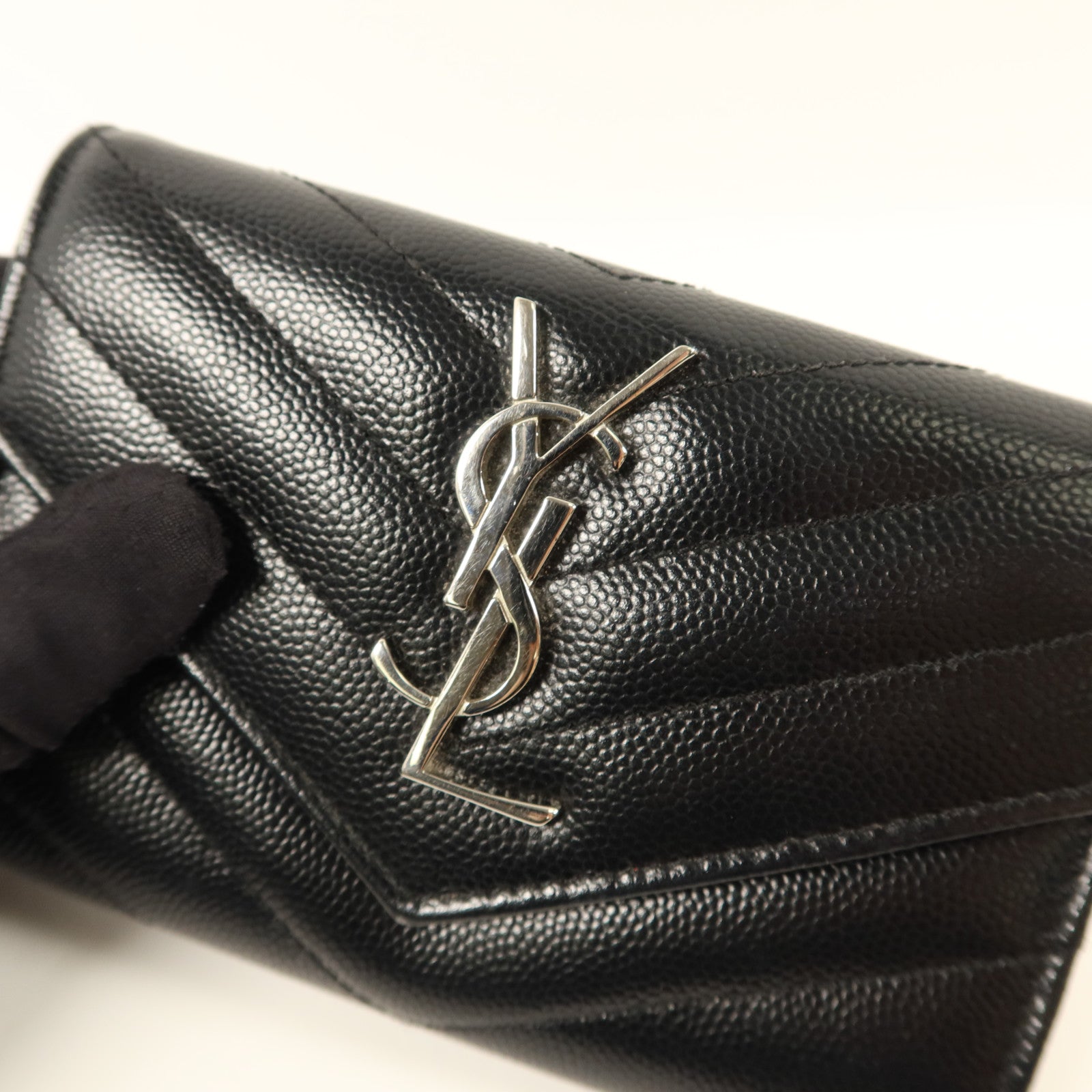 SAINT LAURENT 牛皮皮革Matelasse Small Envelope銀扣錢包