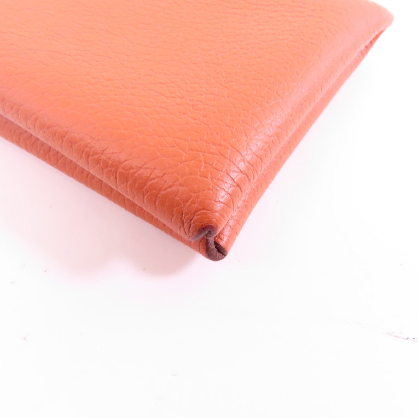 HERMES 【激減優惠】Epsom皮革Calvi銀扣卡片套Potiron啡色