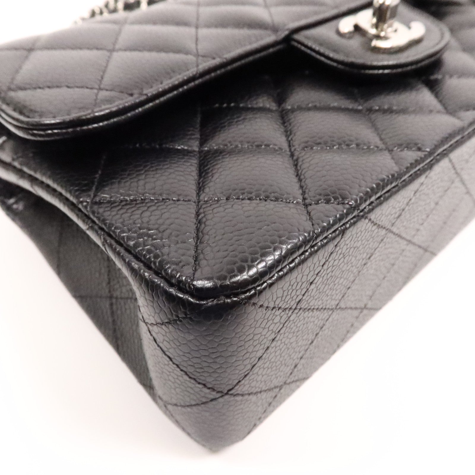 CHANEL 牛皮皮革Classic 23cm銀扣鏈帶肩背袋