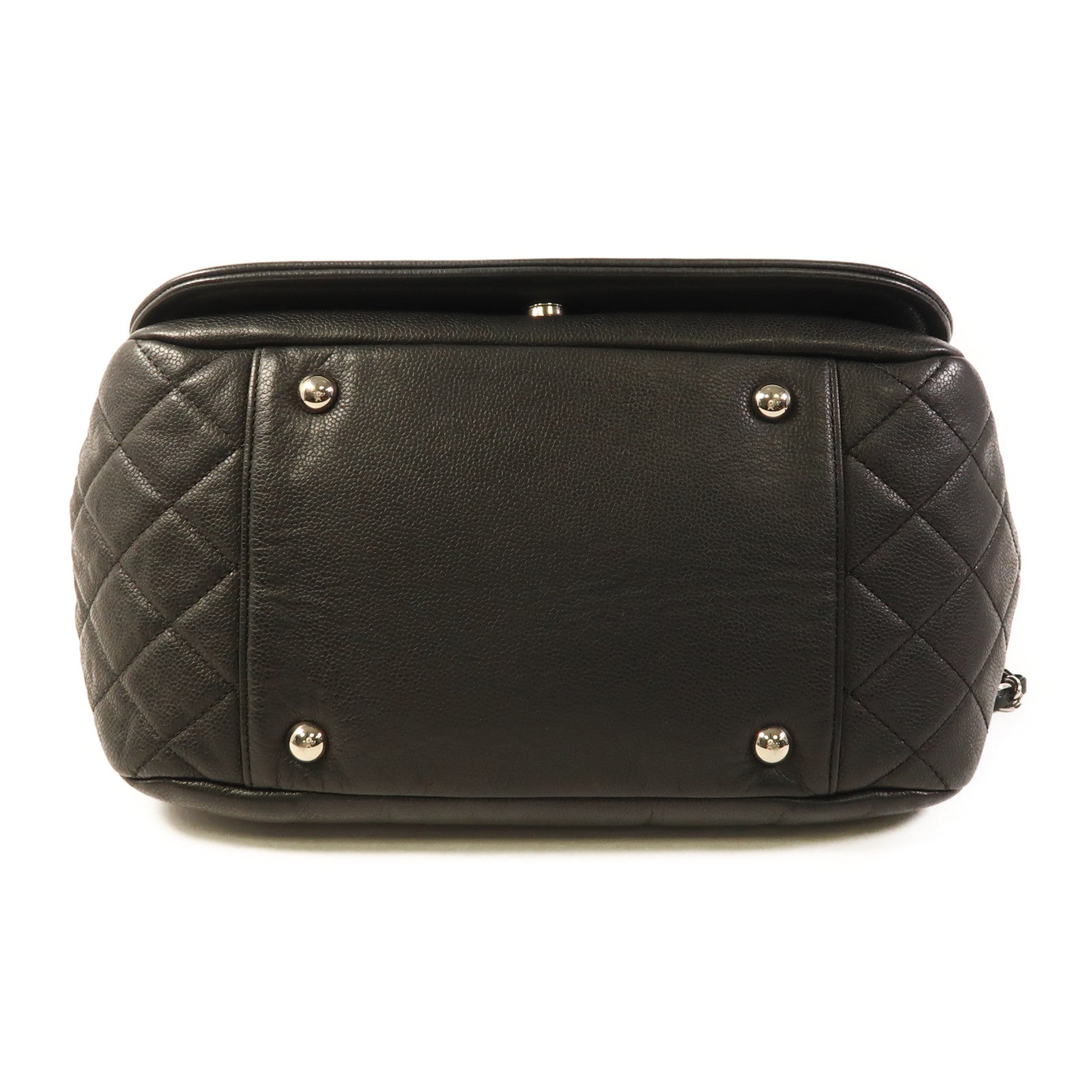 CHANEL 牛皮皮革Chain Shoulder銀扣鏈帶肩背袋