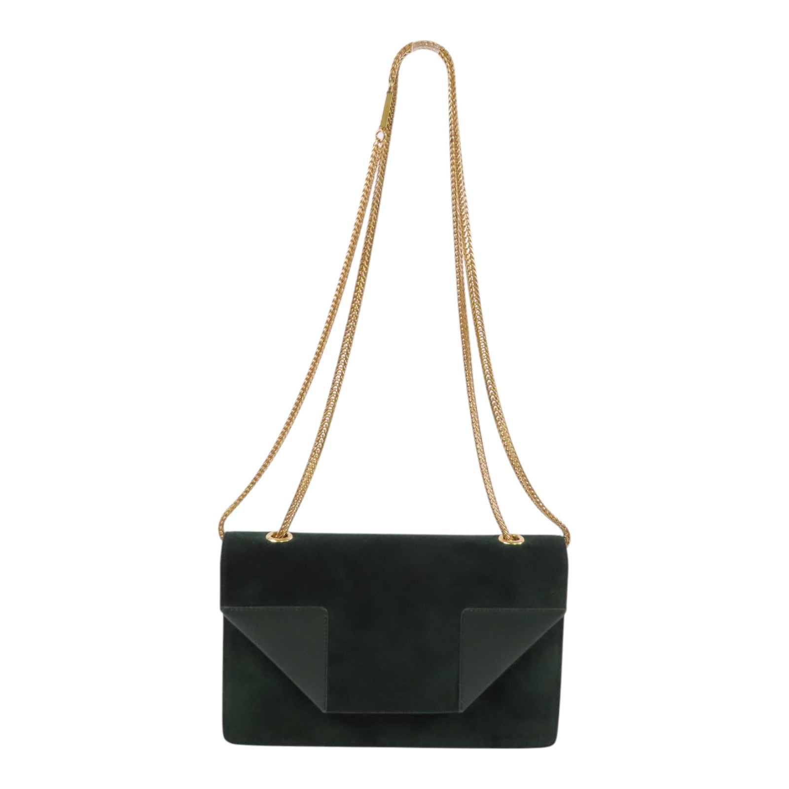 SAINT LAURENT 麂皮皮革Shoulder Bag金扣鏈帶肩背袋