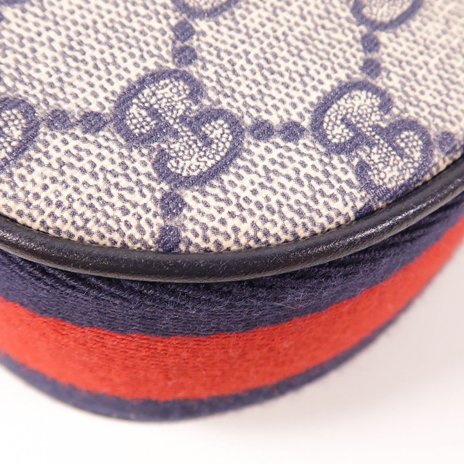 GUCCI GG SHW Attache Small Shoulder Bag 699409 Coated Canvas Navy/Beige/Red