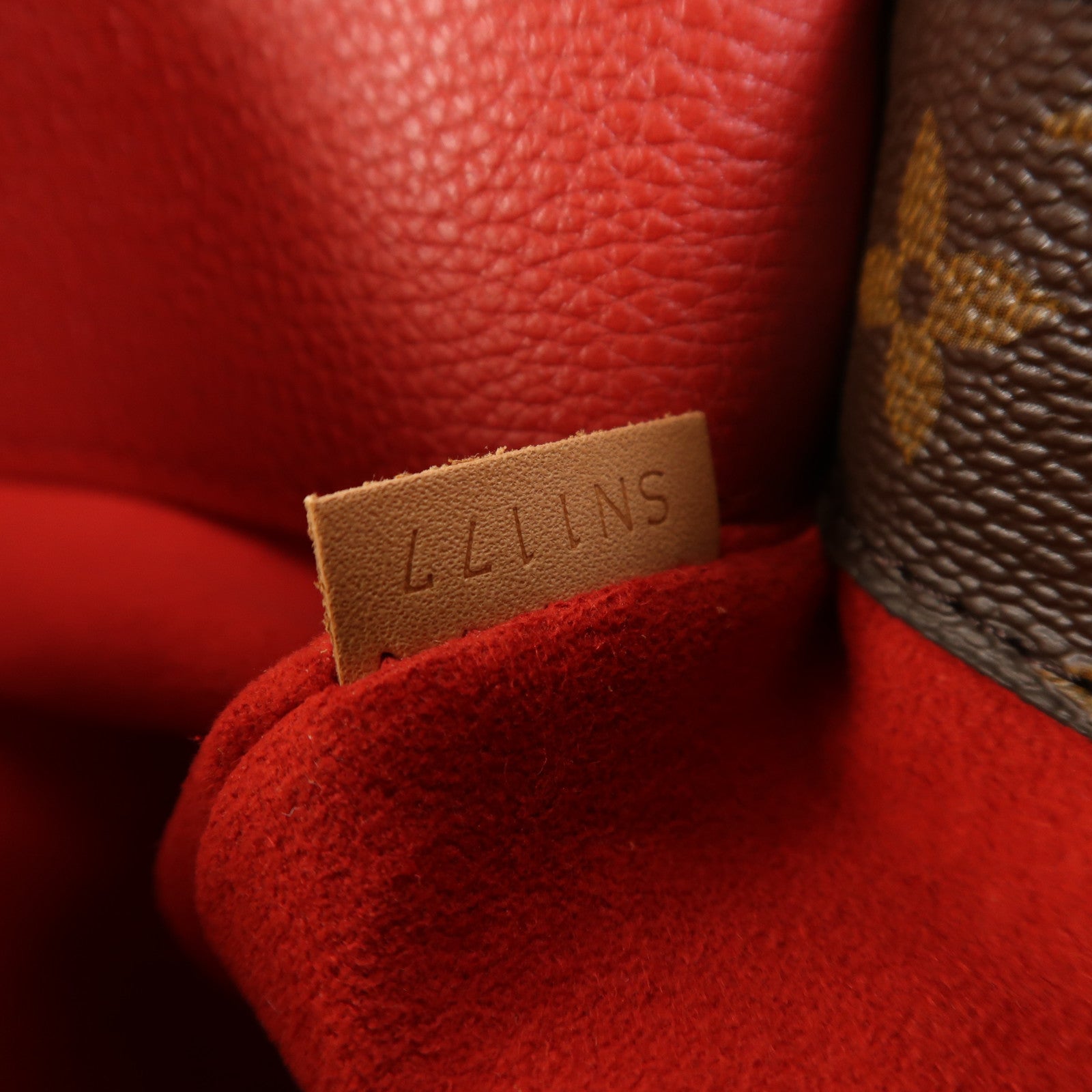 LOUIS VUITTON 【激減優惠】Monogram Pallas金扣手挽肩背兩用袋棕色/紅色