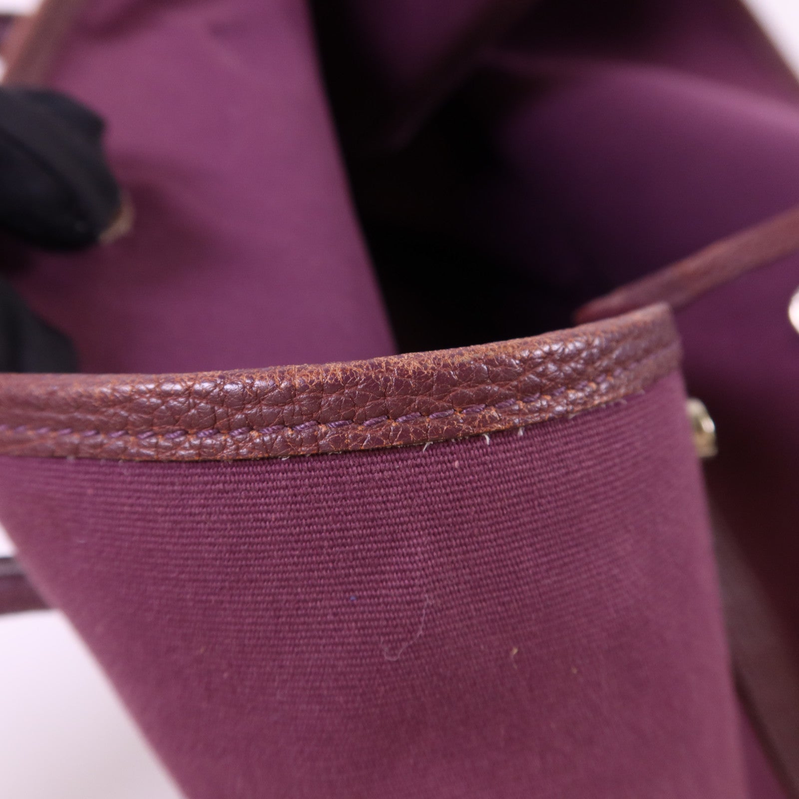 HERMES 帆布Garden Party PM銀扣手挽袋