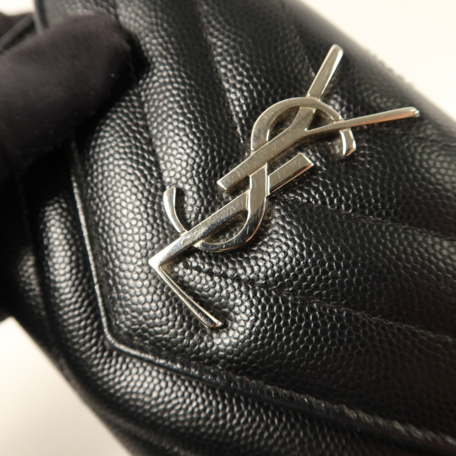 SAINT LAURENT 牛皮皮革Matelasse Small Envelope銀扣錢包