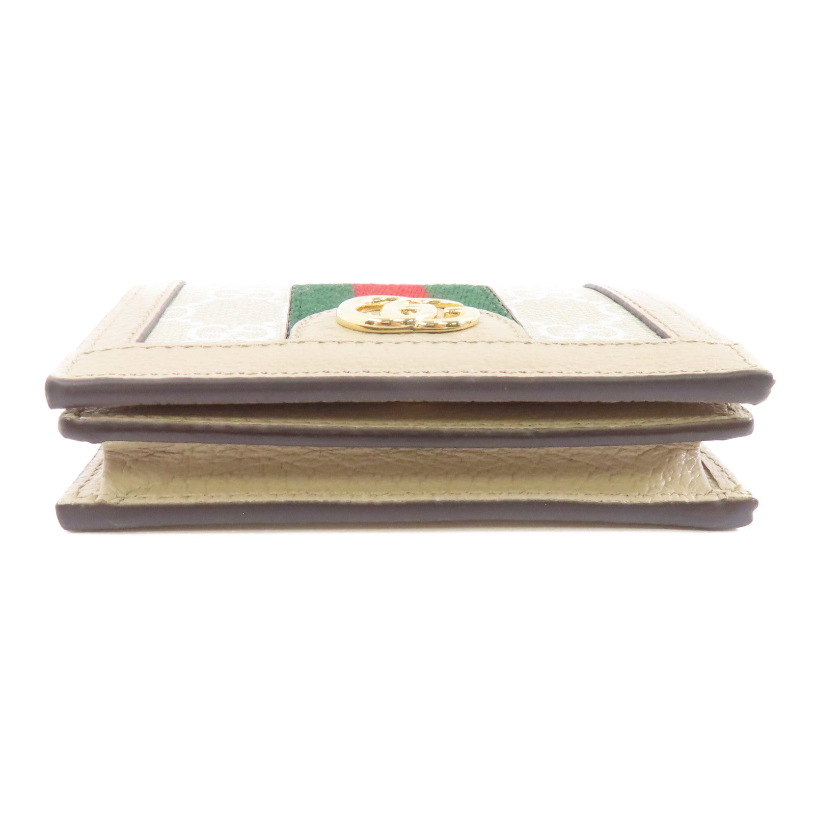 GUCCI 塗層帆布Ophidia Case Wallet金扣錢包米色