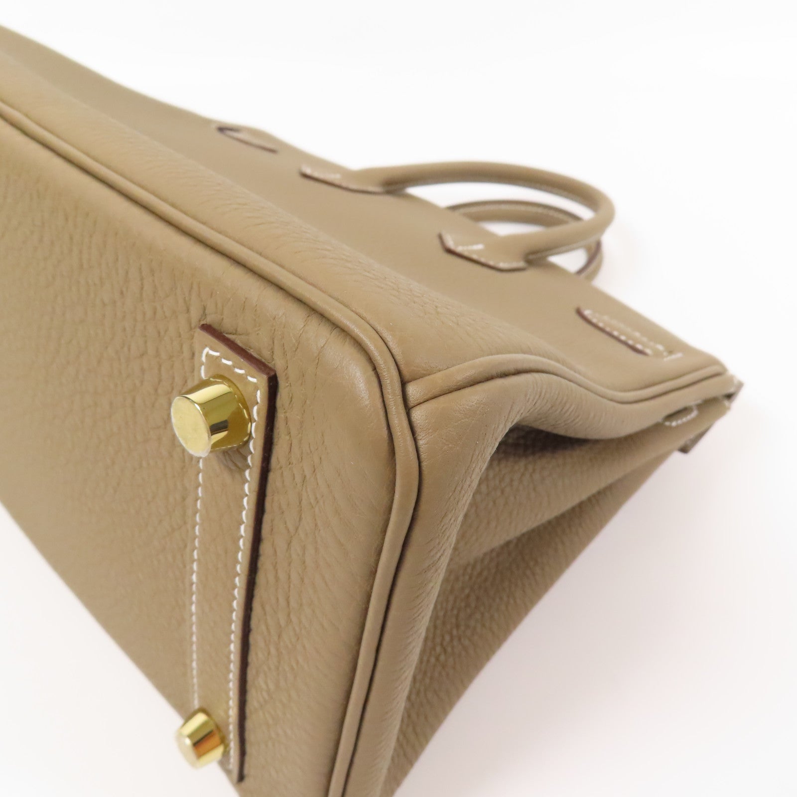 HERMES 【激減優惠】Togo皮革金扣Birkin 25手挽袋Etoupe