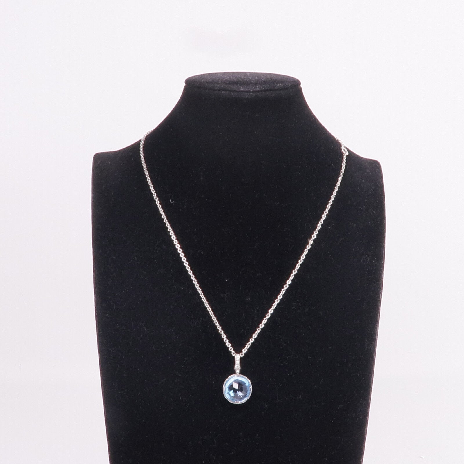 BVLGARI 18K白金Parentesi Cocktail Necklace藍色黃玉/鑽石項鍊