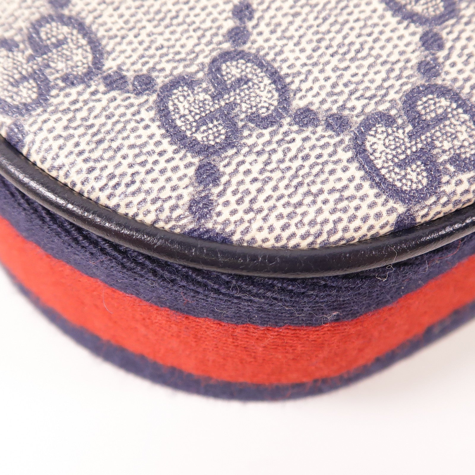 GUCCI GG SHW Attache Small Shoulder Bag 699409 Coated Canvas Navy/Beige/Red