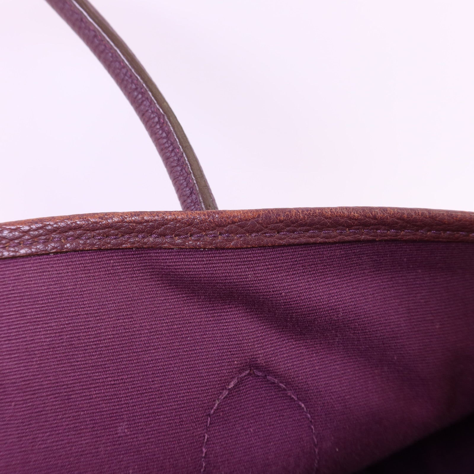 HERMES 帆布Garden Party PM銀扣手挽袋