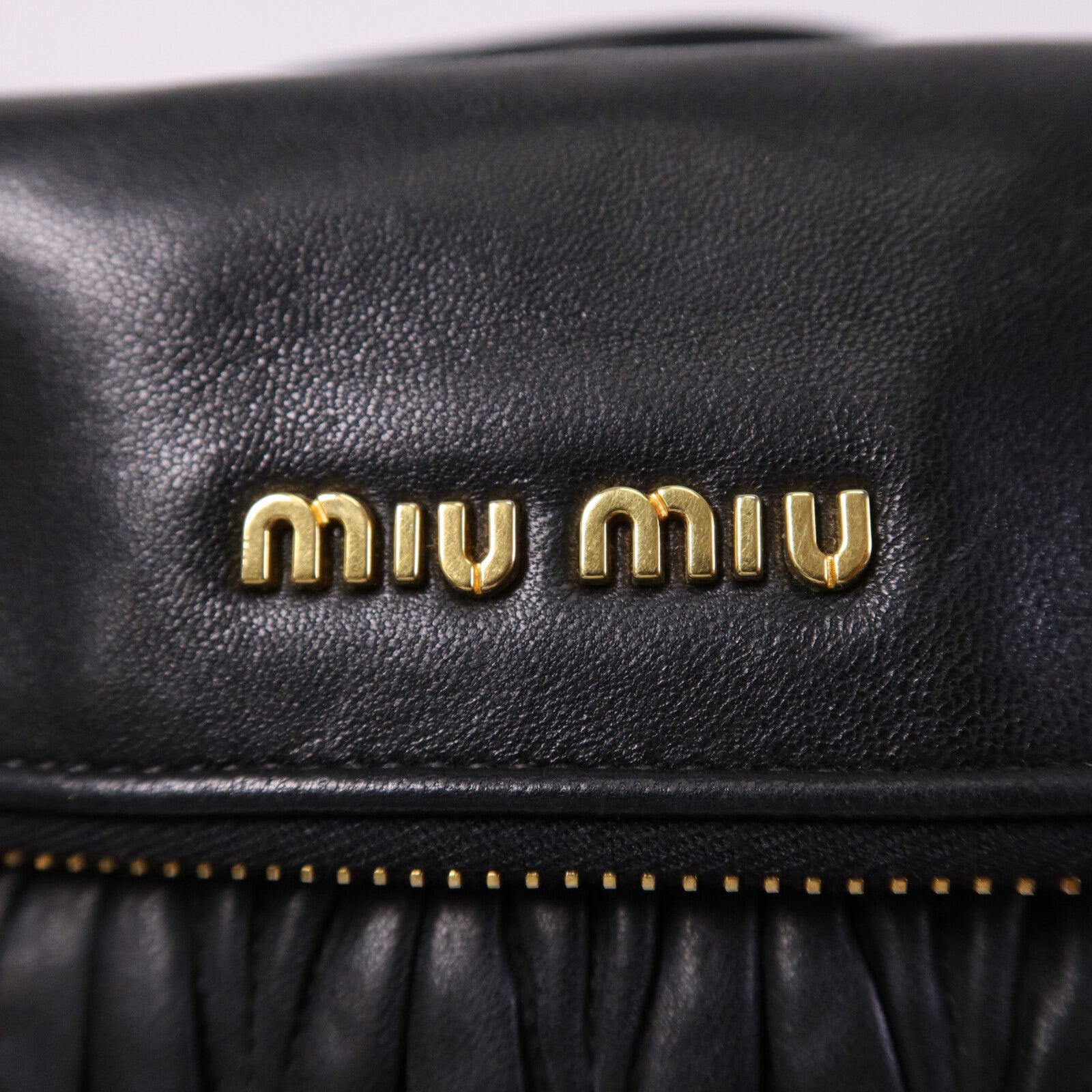 Miu Miu 羊皮皮革2 Way Shoulder Bag金扣手挽肩背兩用袋
