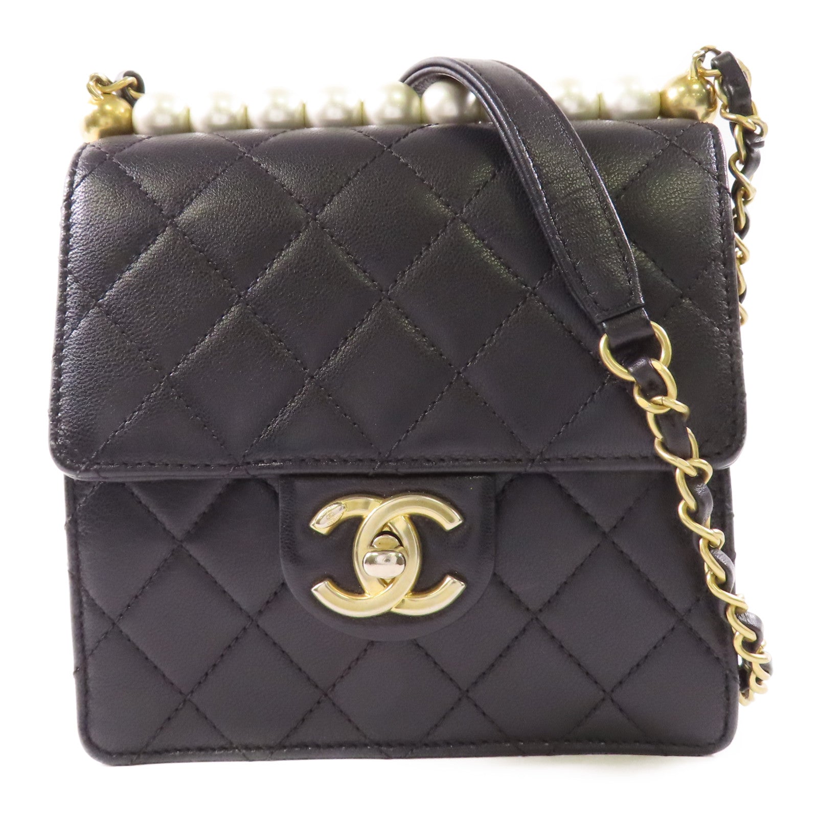 CHANEL 【激減優惠】羊皮皮革Chain Shoulder Bag金扣鏈帶肩背袋