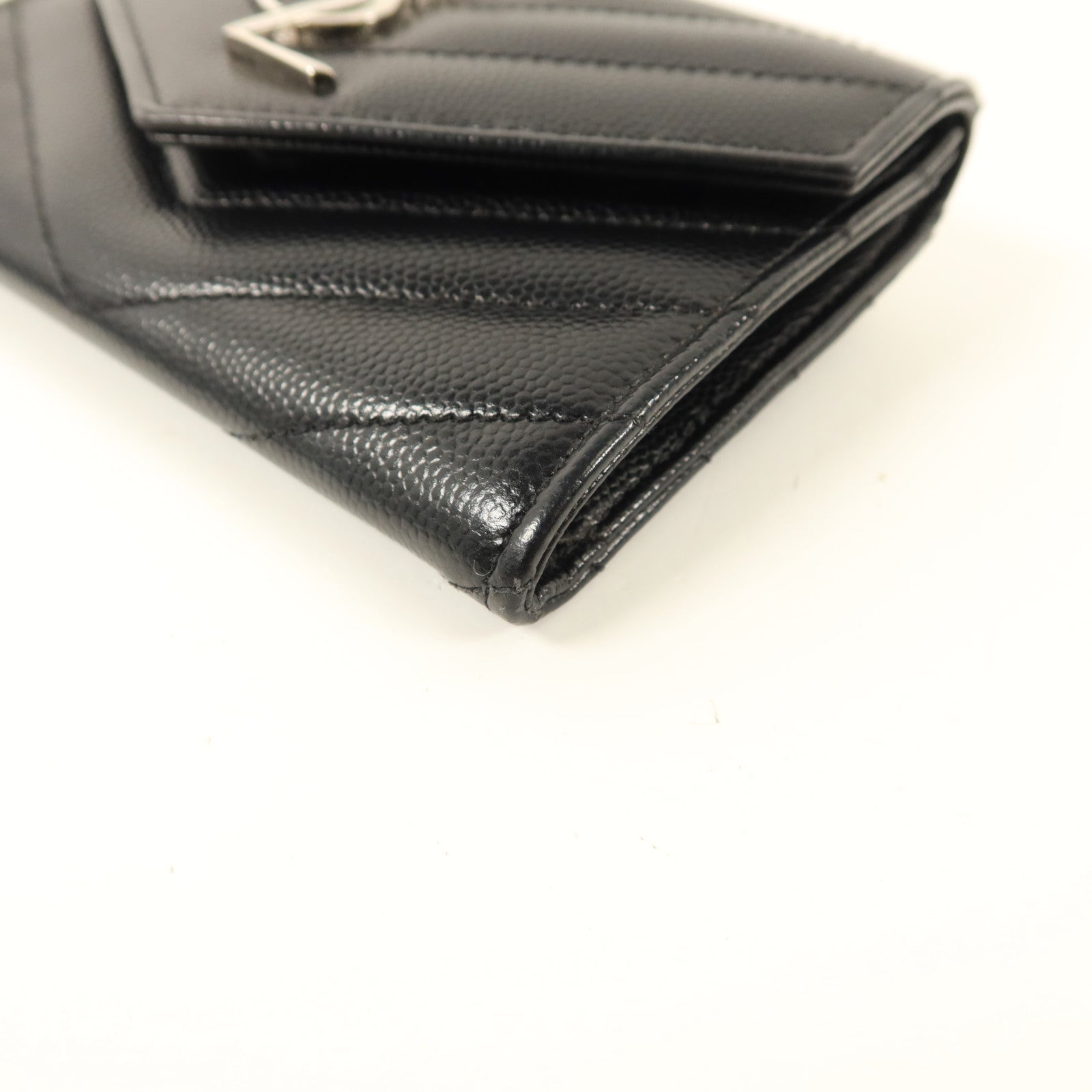 SAINT LAURENT 牛皮皮革Matelasse Small Envelope銀扣錢包