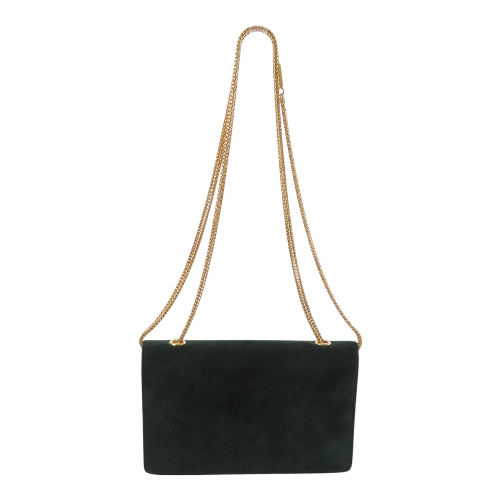 SAINT LAURENT 麂皮皮革Shoulder Bag金扣鏈帶肩背袋