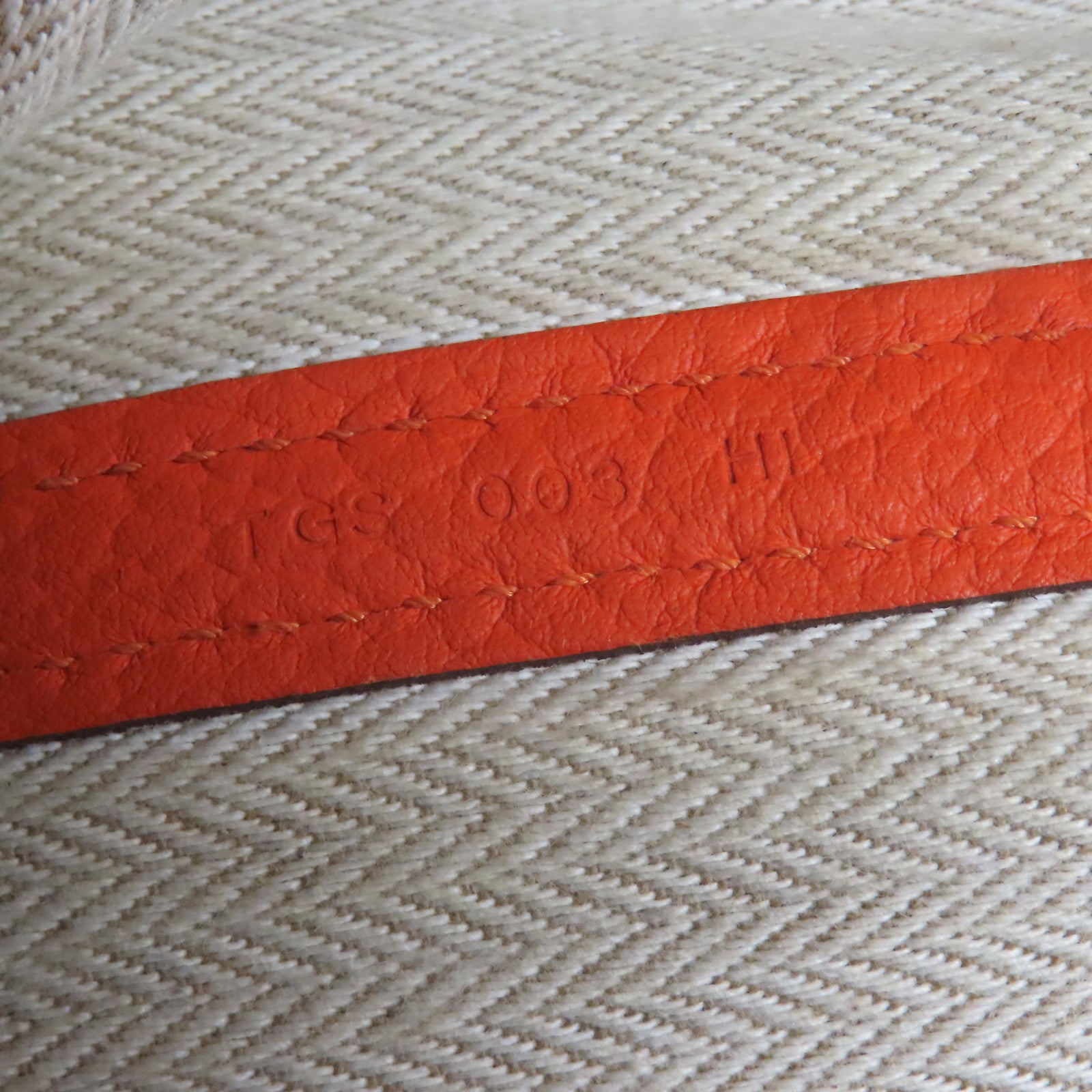 HERMES 【激減優惠】Clemence皮革GardenParty PM銀扣手挽袋火焰橙色