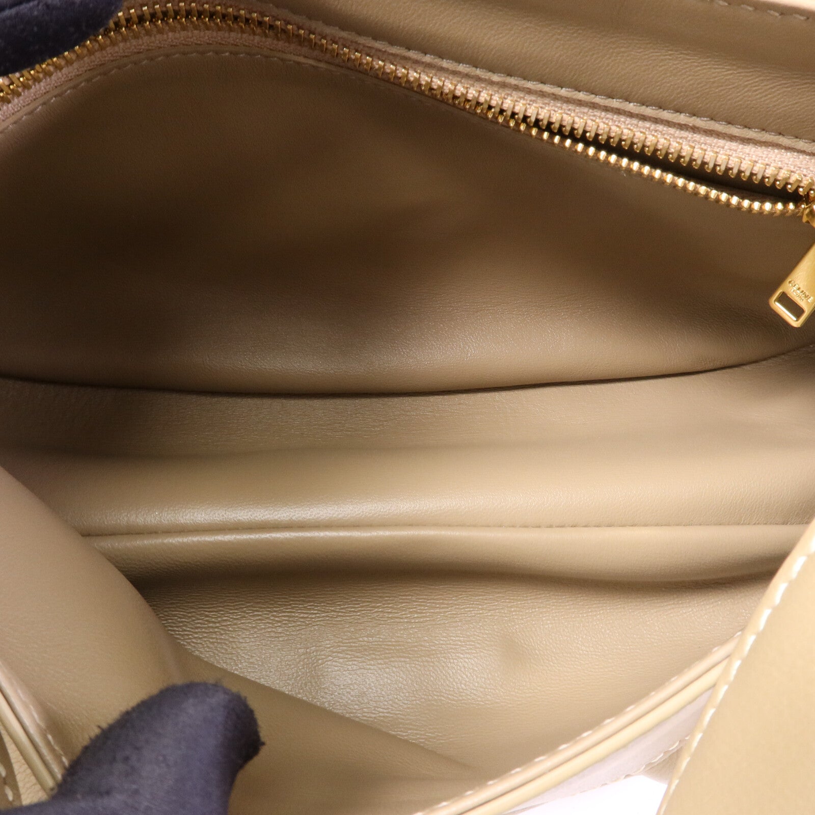 CELINE 皮革Polly Medium金扣肩背袋
