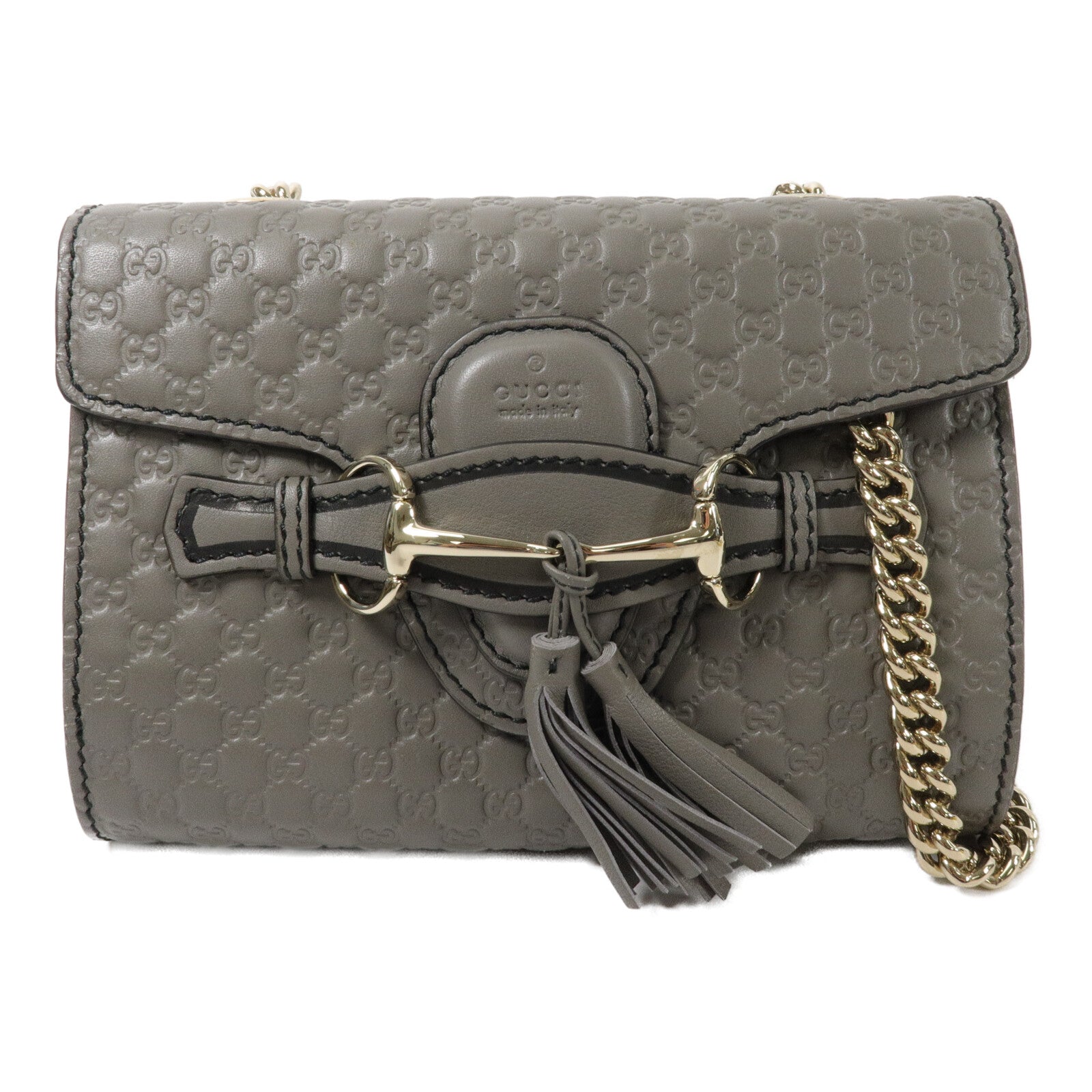 GUCCI 牛皮皮革Mini Emily鏈帶肩背袋