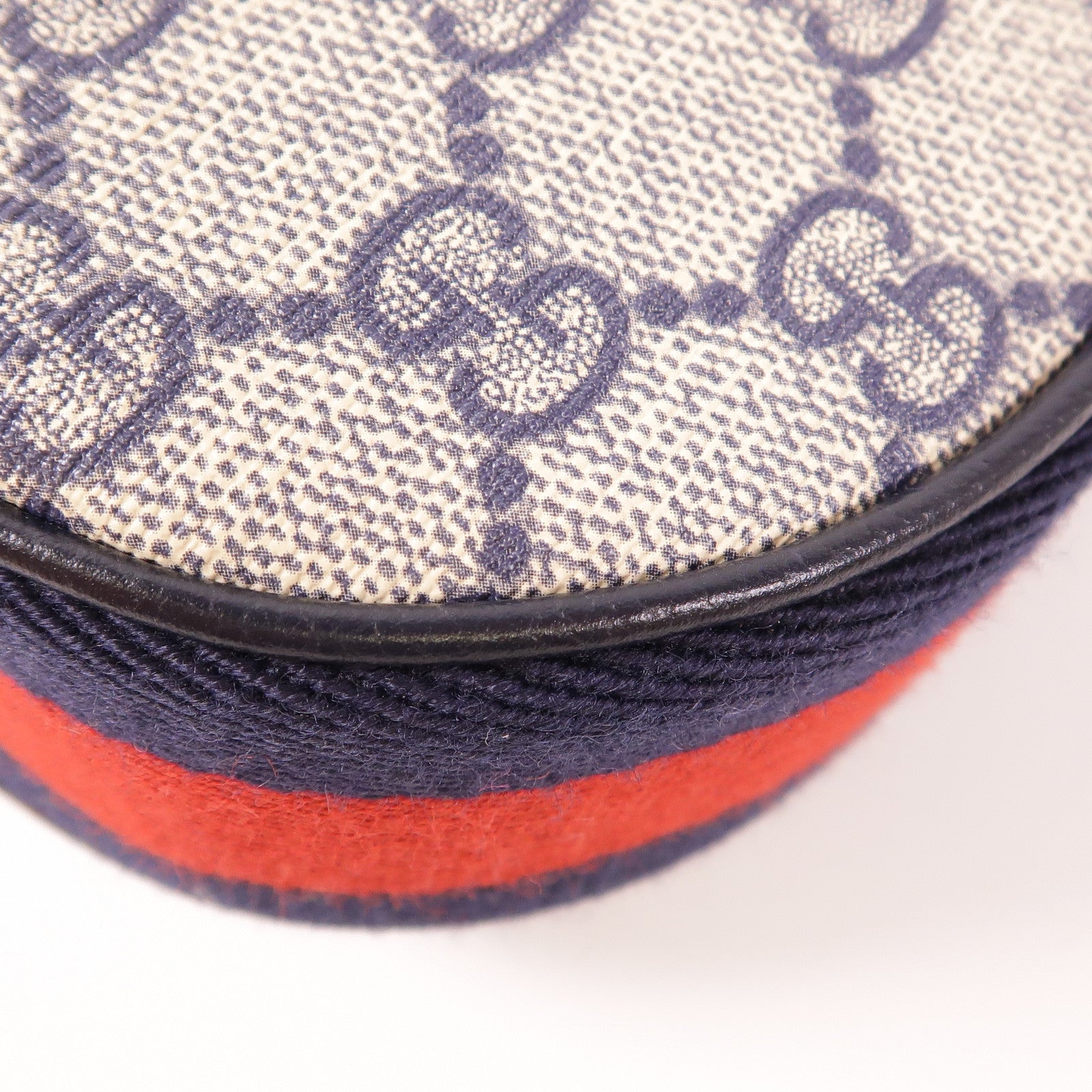 GUCCI GG SHW Attache Small Shoulder Bag 699409 Coated Canvas Navy/Beige/Red