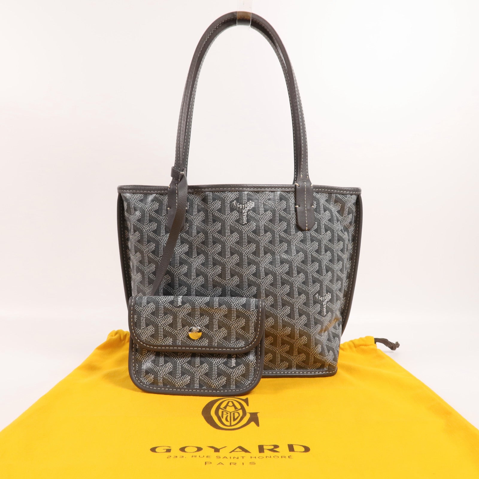 GOYARD 塗層帆布Anjou Mini銀扣手挽袋