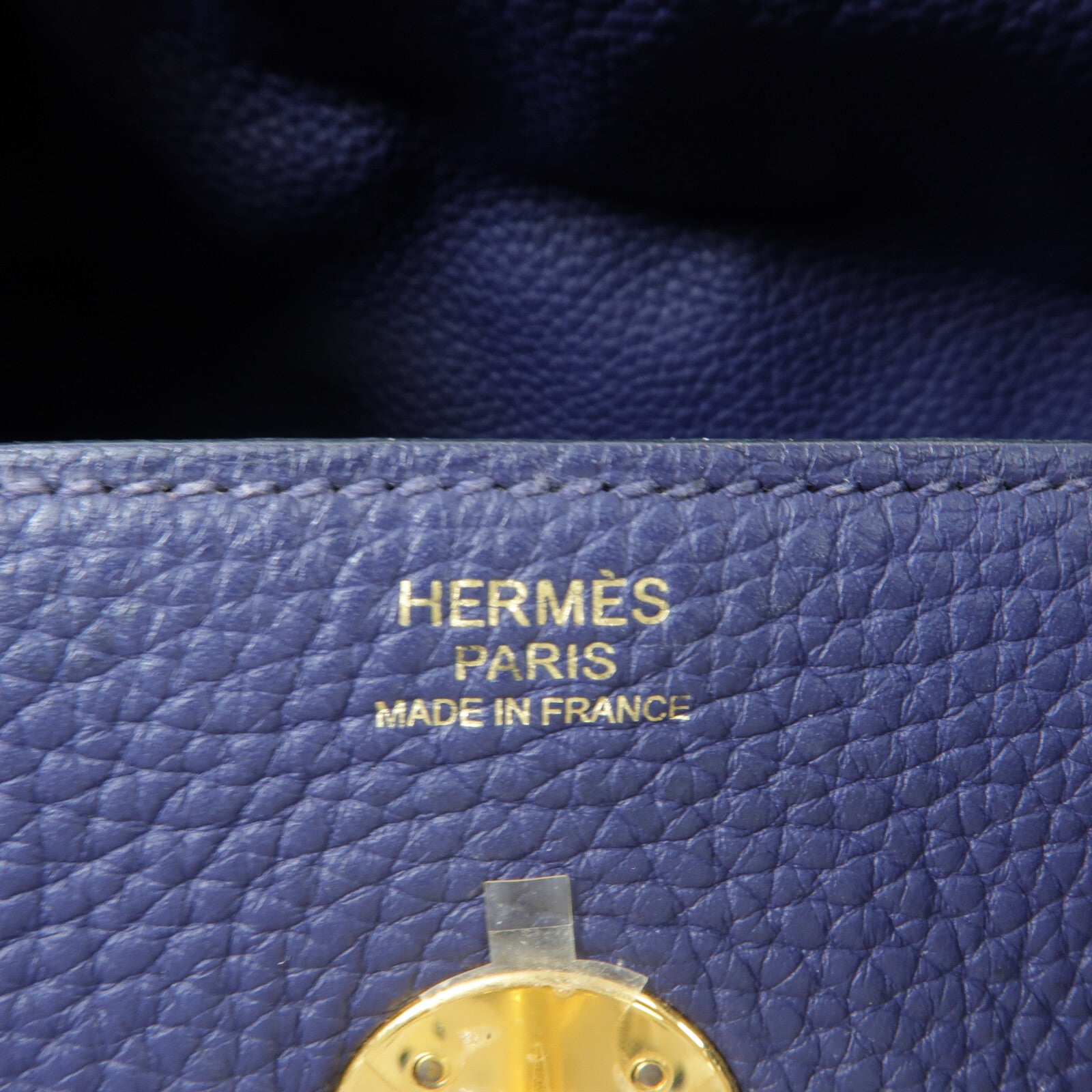 HERMES Clemence皮革Lindy 30手挽肩背兩用袋Bleu Encre