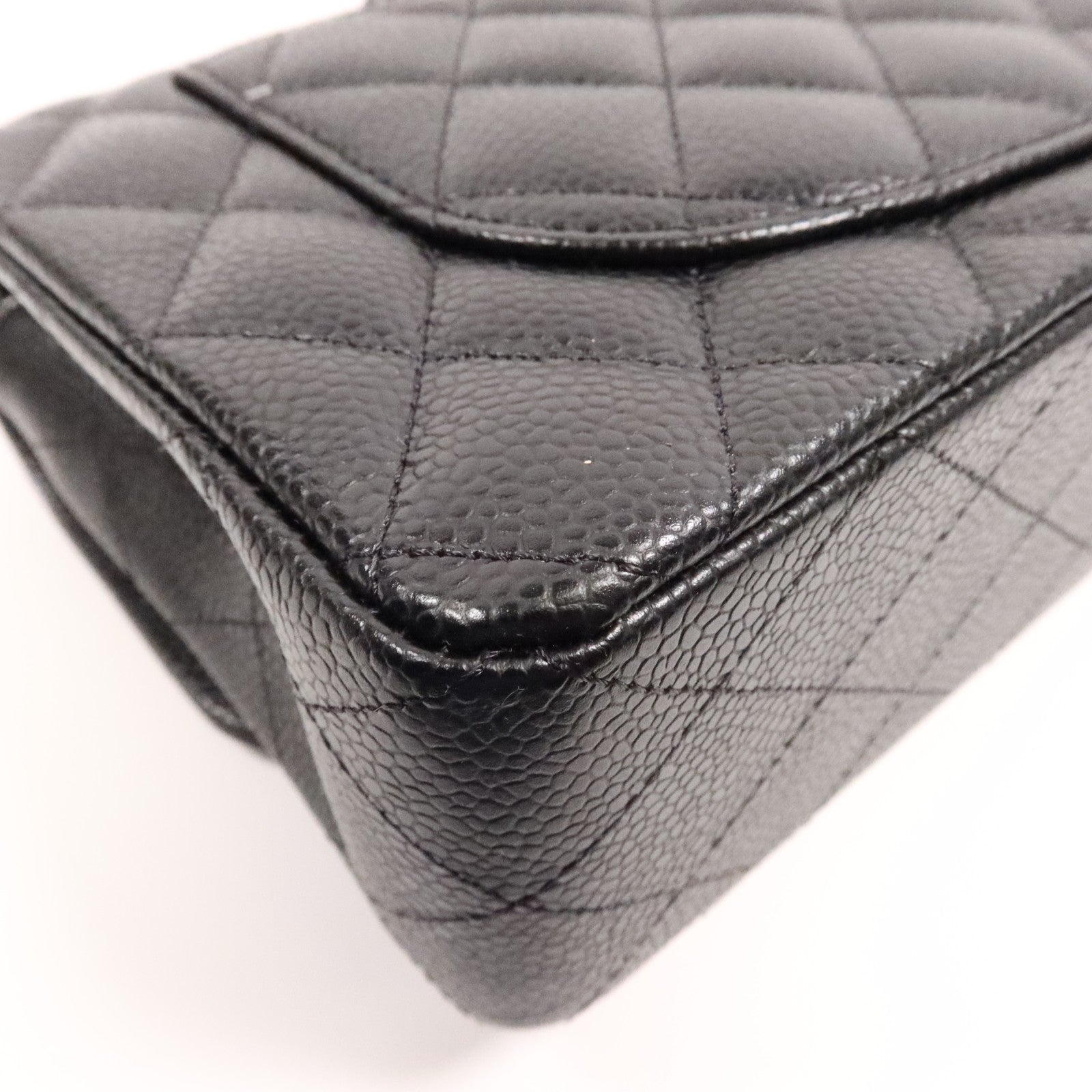 CHANEL 牛皮皮革Classic 23cm銀扣鏈帶肩背袋