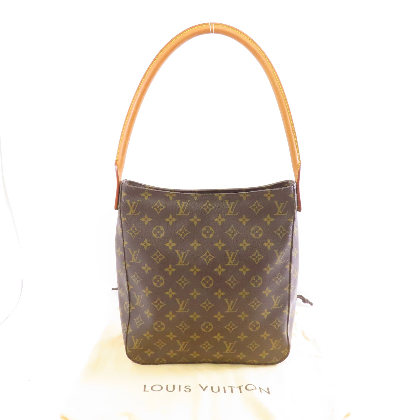 LOUIS VUITTON Monogram Looping GM金扣肩背袋啡色