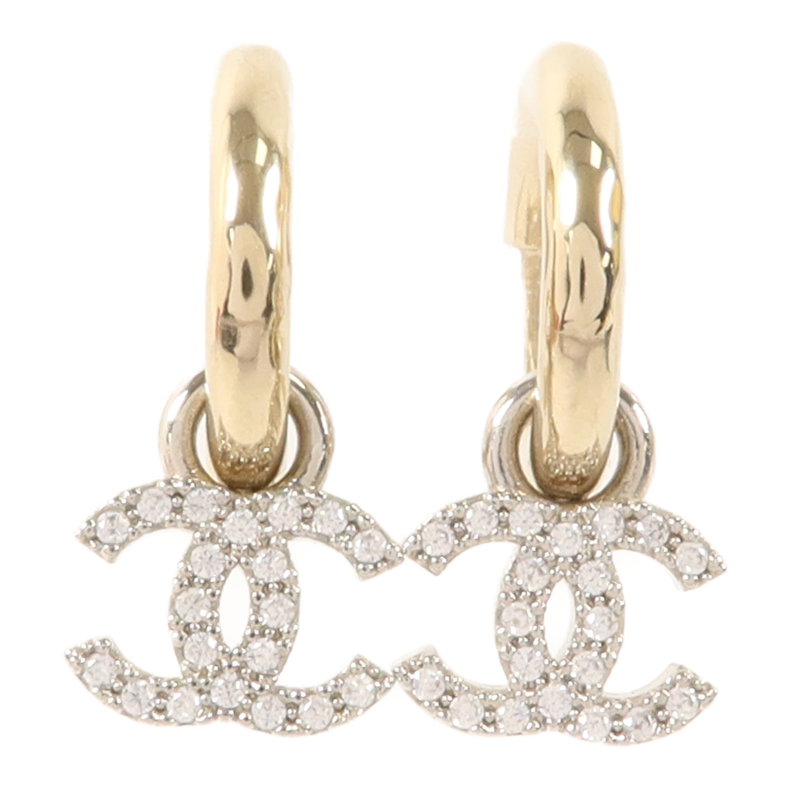 CHANEL 金屬/水晶Pierced Earring耳環