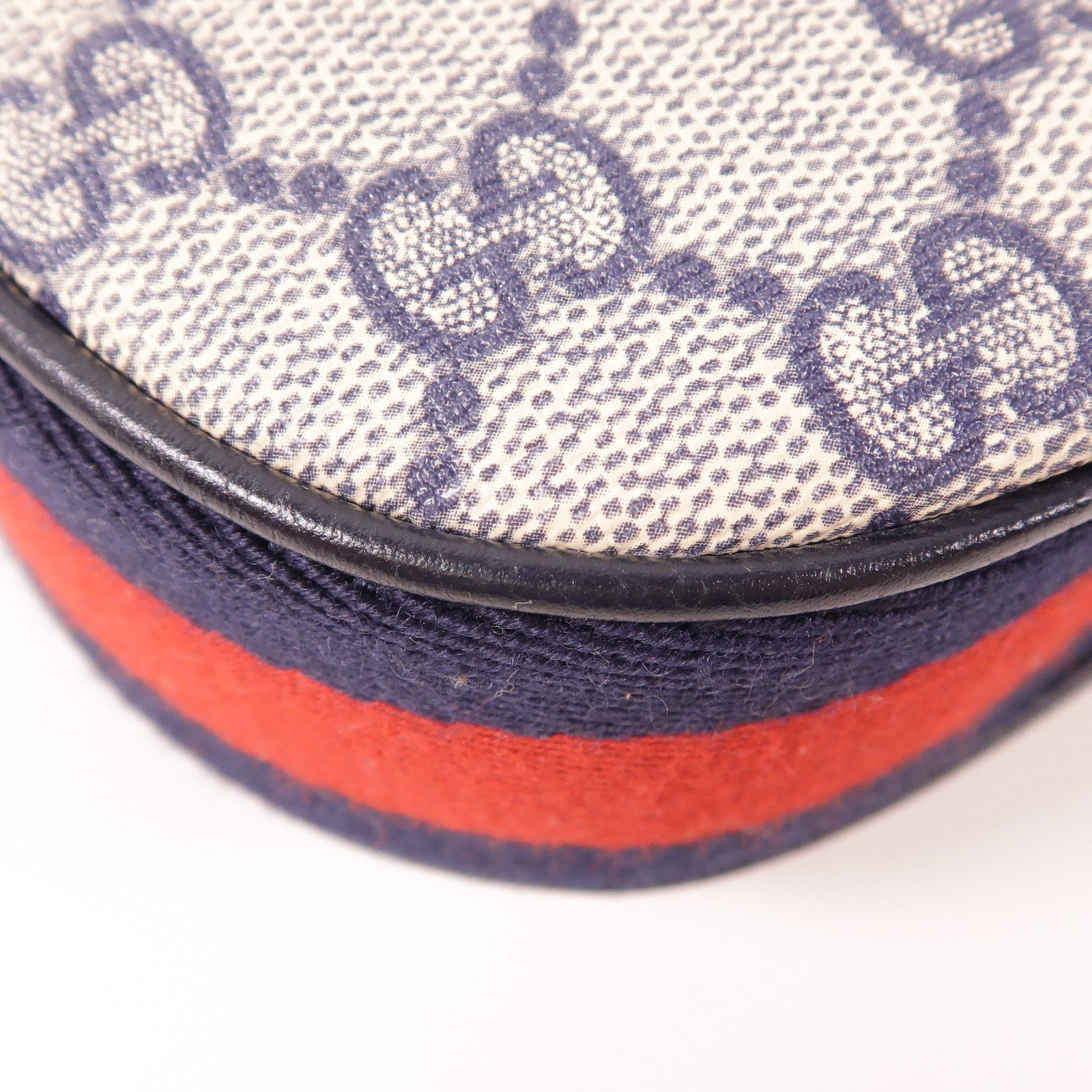 GUCCI GG SHW Attache Small Shoulder Bag 699409 Coated Canvas Navy/Beige/Red