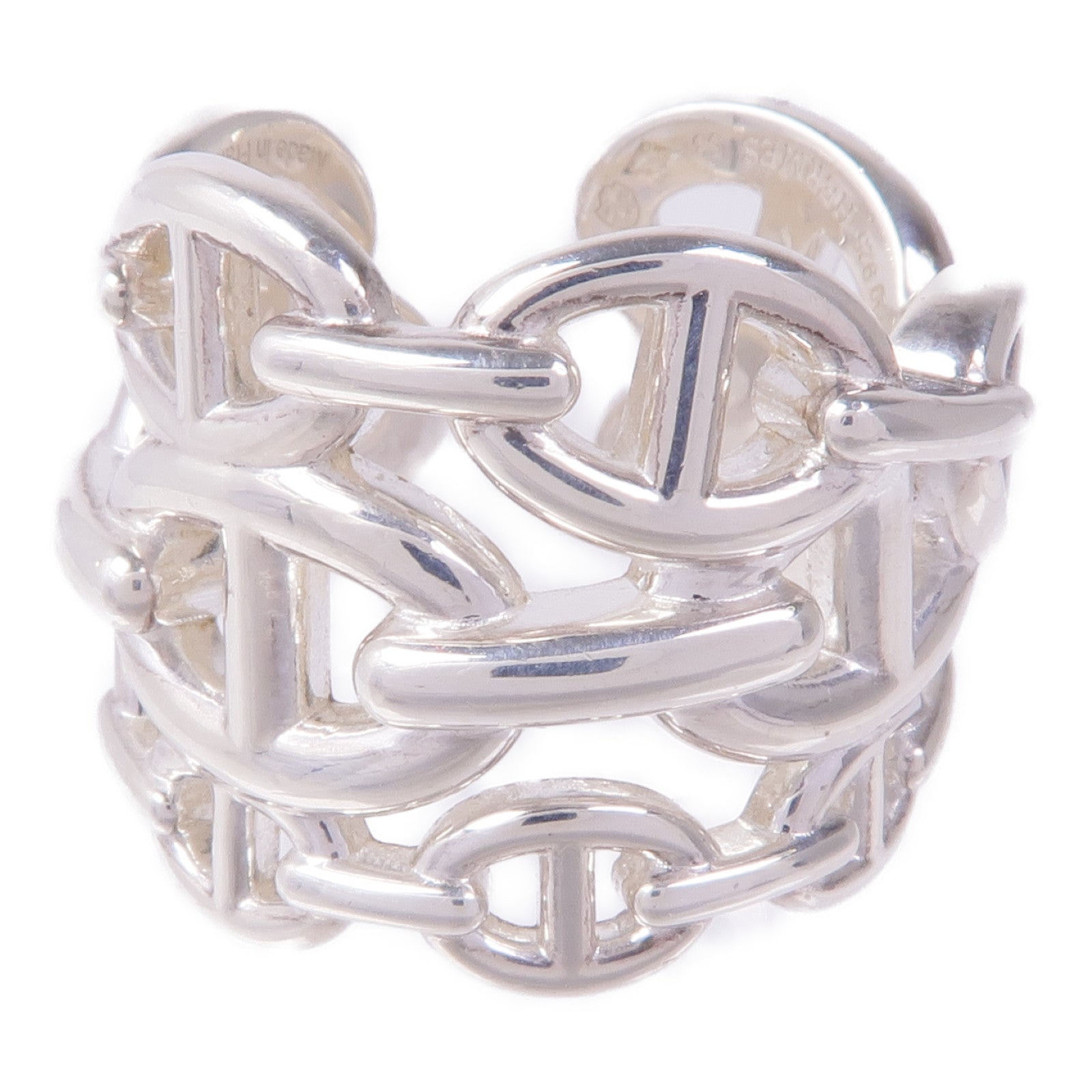 HERMES 925純銀Chaine d'ancre Enchainee Ring戒指Hermes#53/US#7