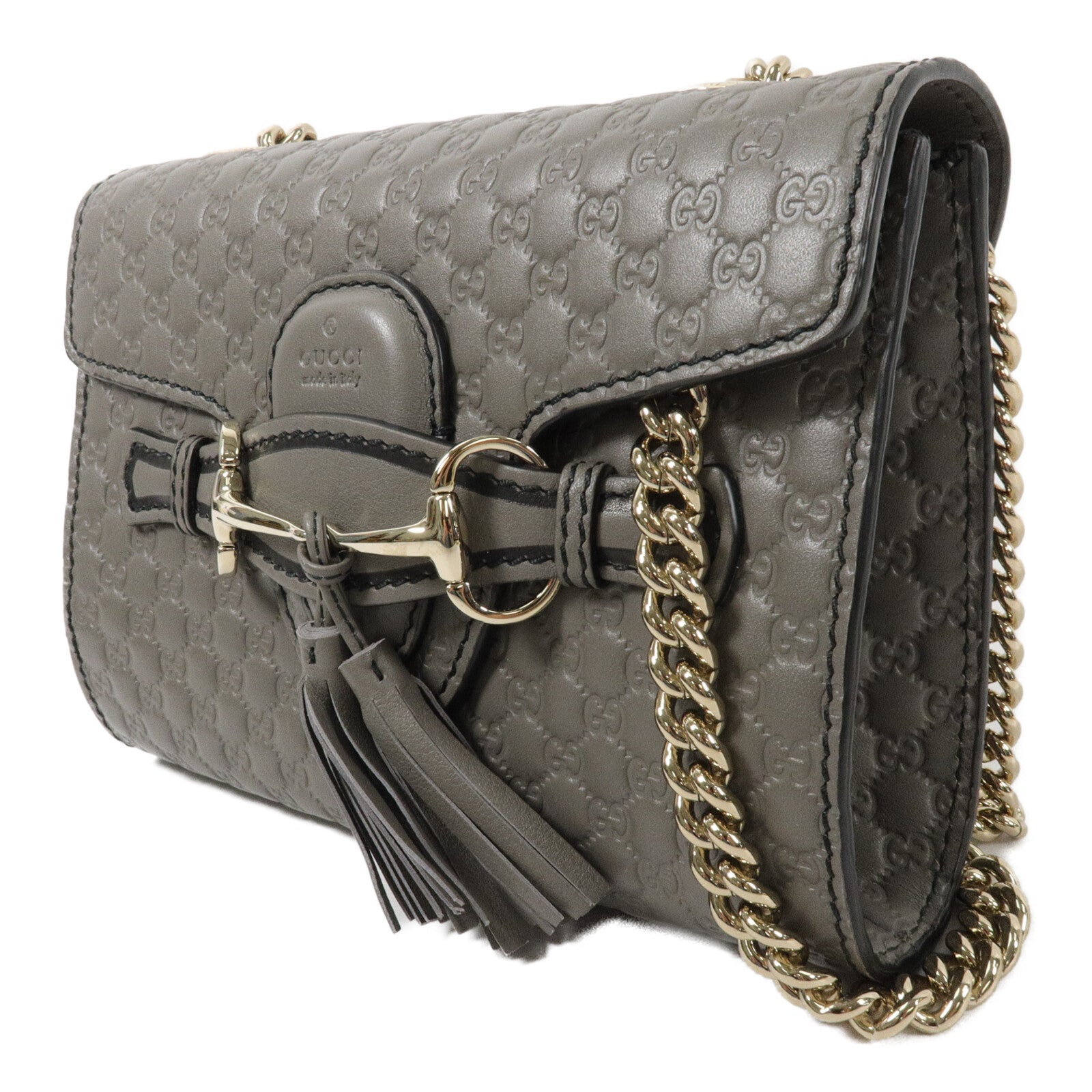 GUCCI 牛皮皮革Mini Emily鏈帶肩背袋