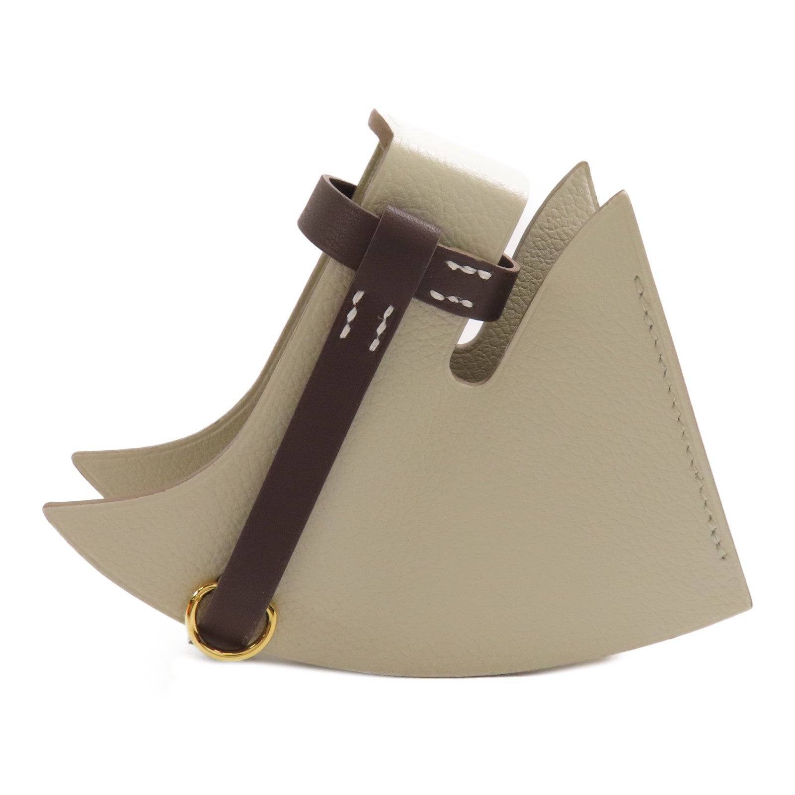 HERMES Evercolor皮革Petite Bride Lipcase金扣Beton/8L