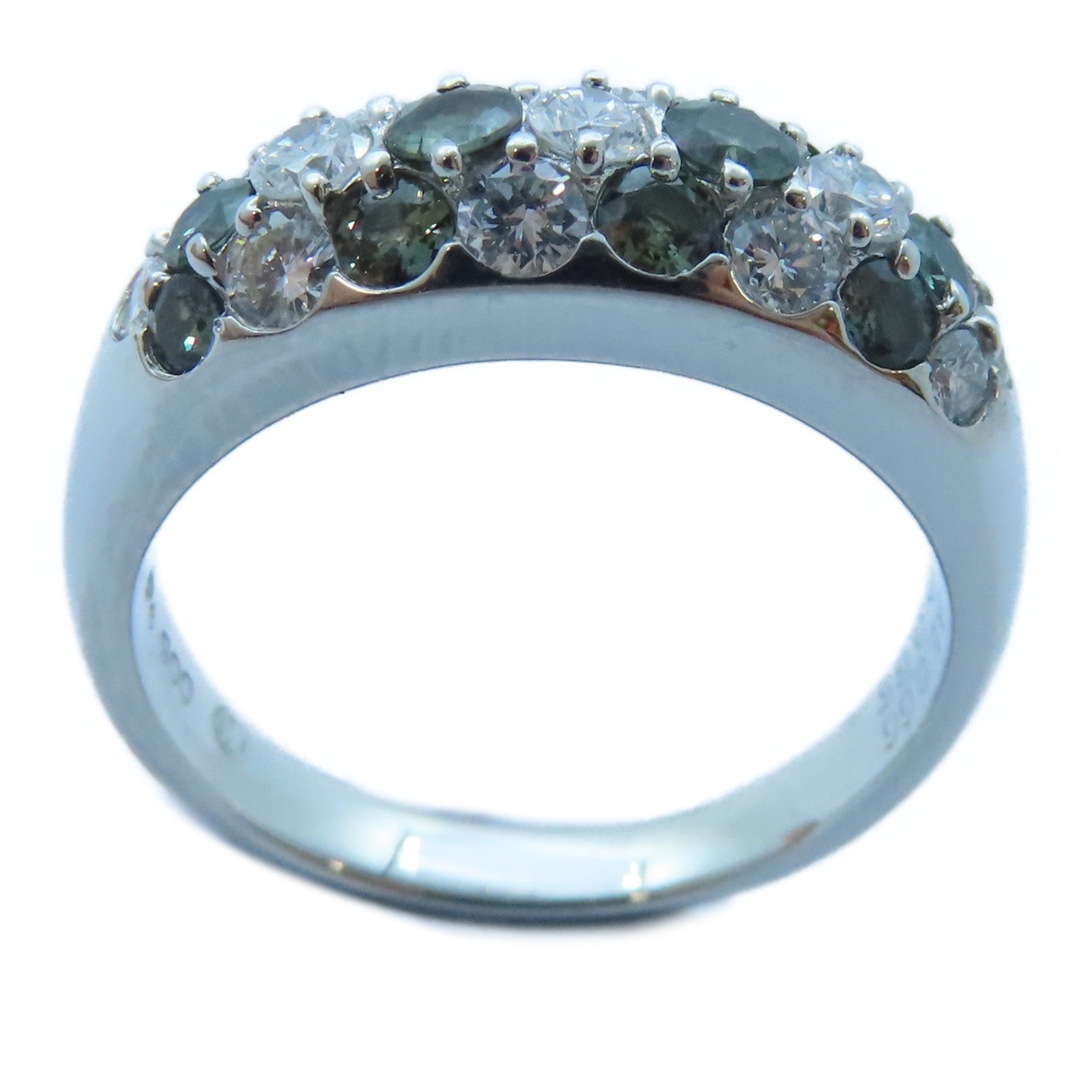 JEWELRY PT900白金Alexandrite/Diamond Ring0.66ct紫翠玉/0.65ct鑽石戒指US#7.25