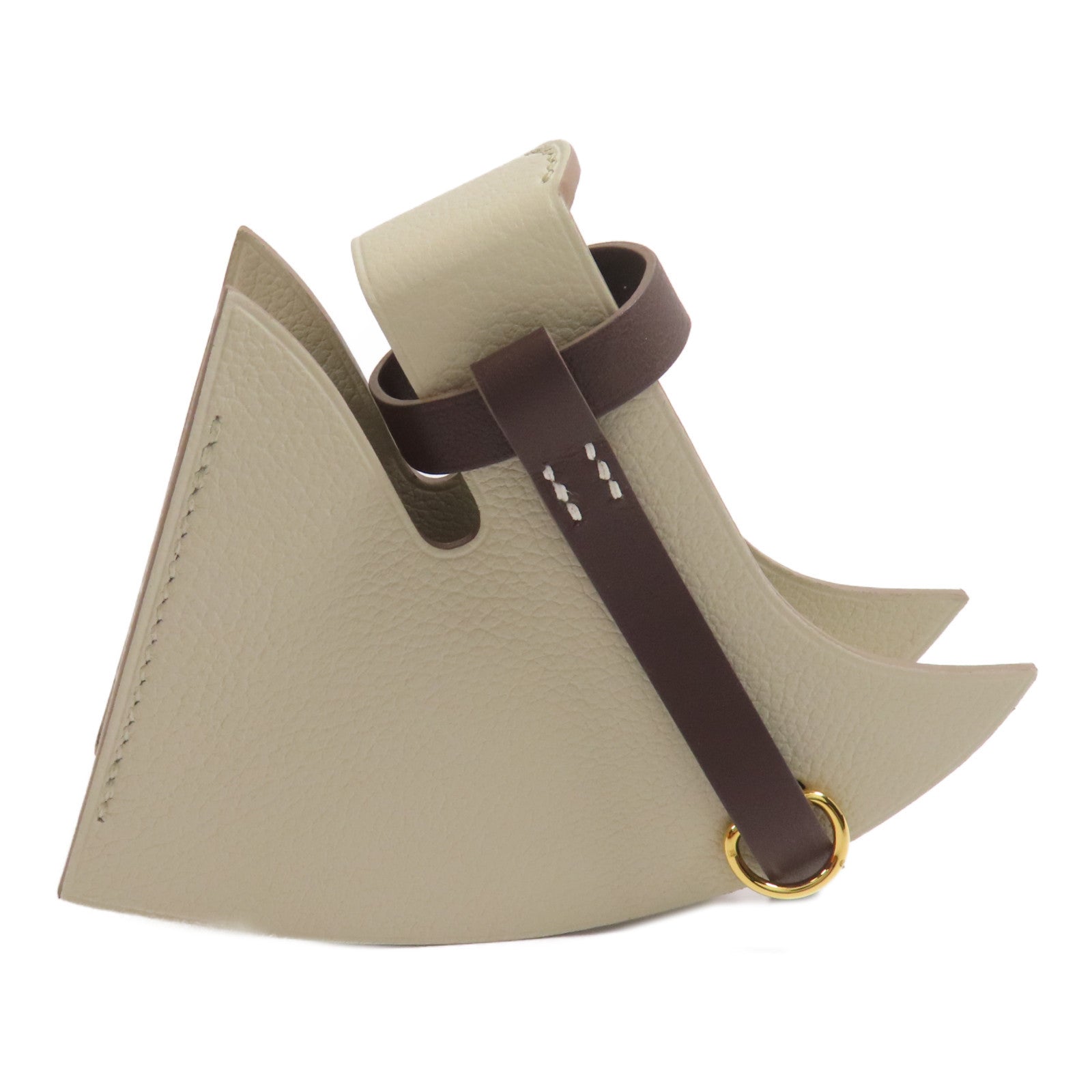 HERMES Evercolor皮革Petite Bride Lipcase金扣Beton/8L