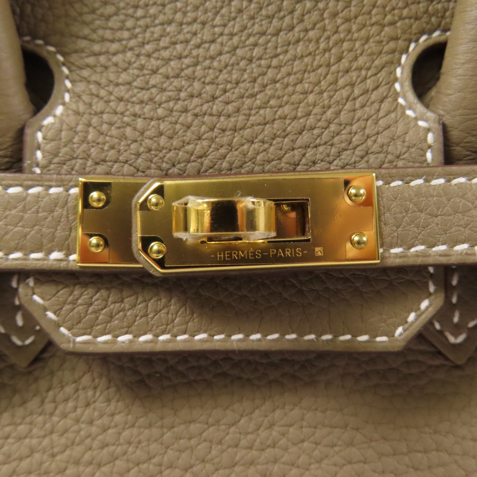 HERMES 【激減優惠】Togo皮革金扣Birkin 25手挽袋Etoupe