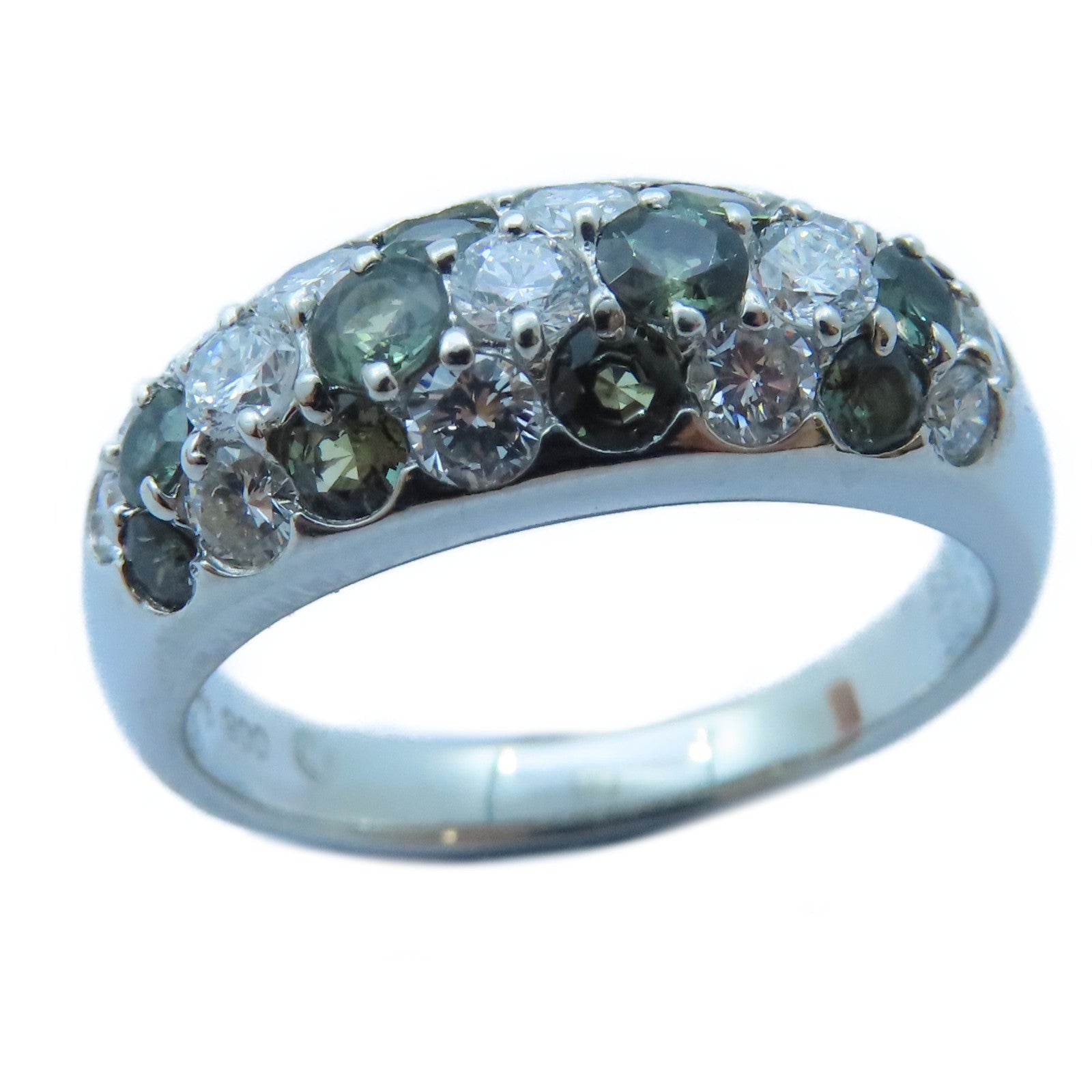 JEWELRY PT900白金Alexandrite/Diamond Ring0.66ct紫翠玉/0.65ct鑽石戒指US#7.25
