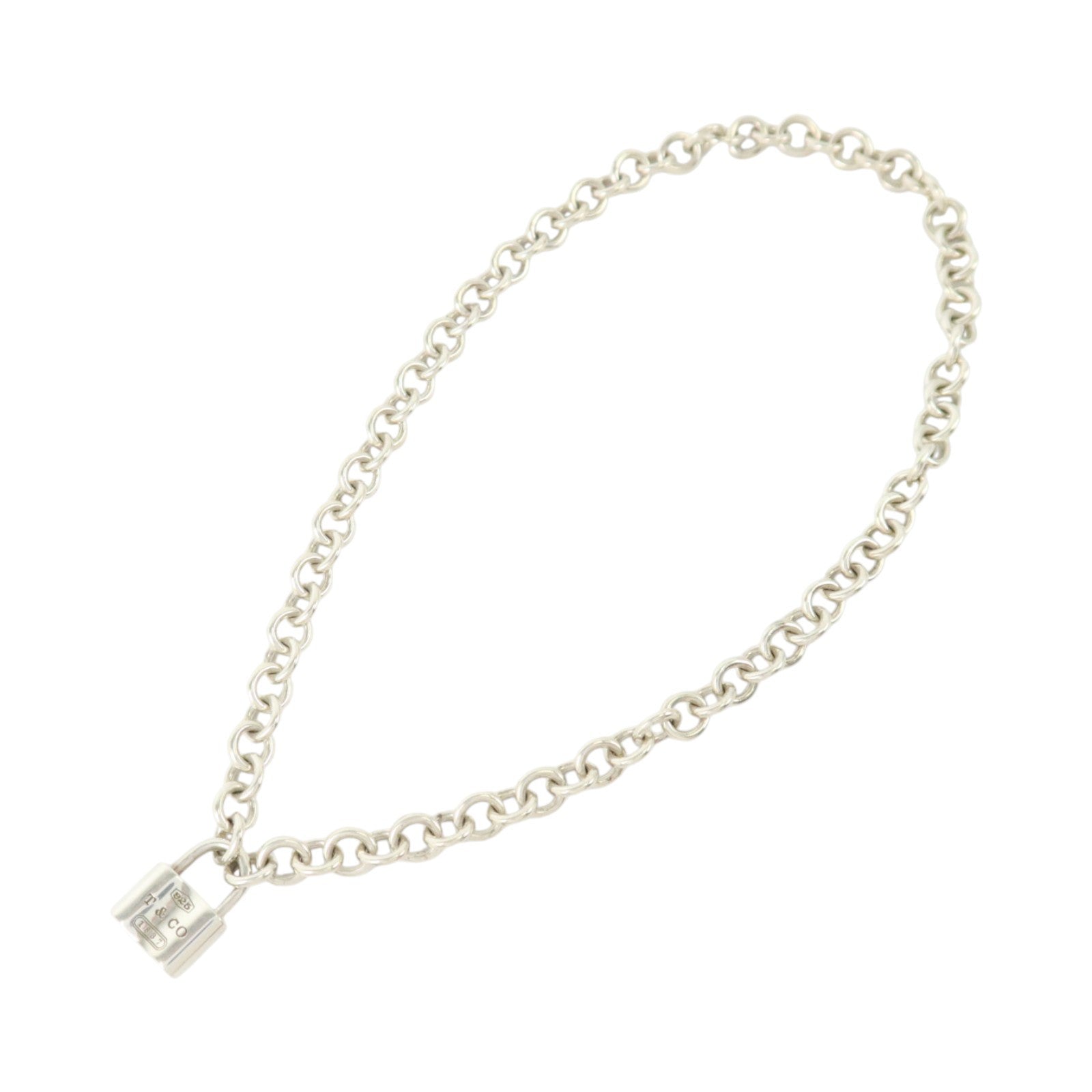 TIFFANY＆CO 925純銀1837 Padlock Necklace項鏈