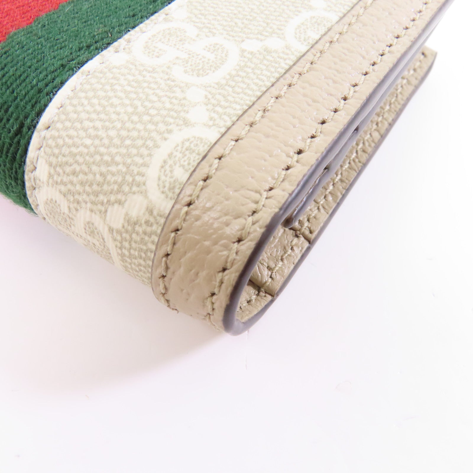 GUCCI 塗層帆布Ophidia Case Wallet金扣錢包米色