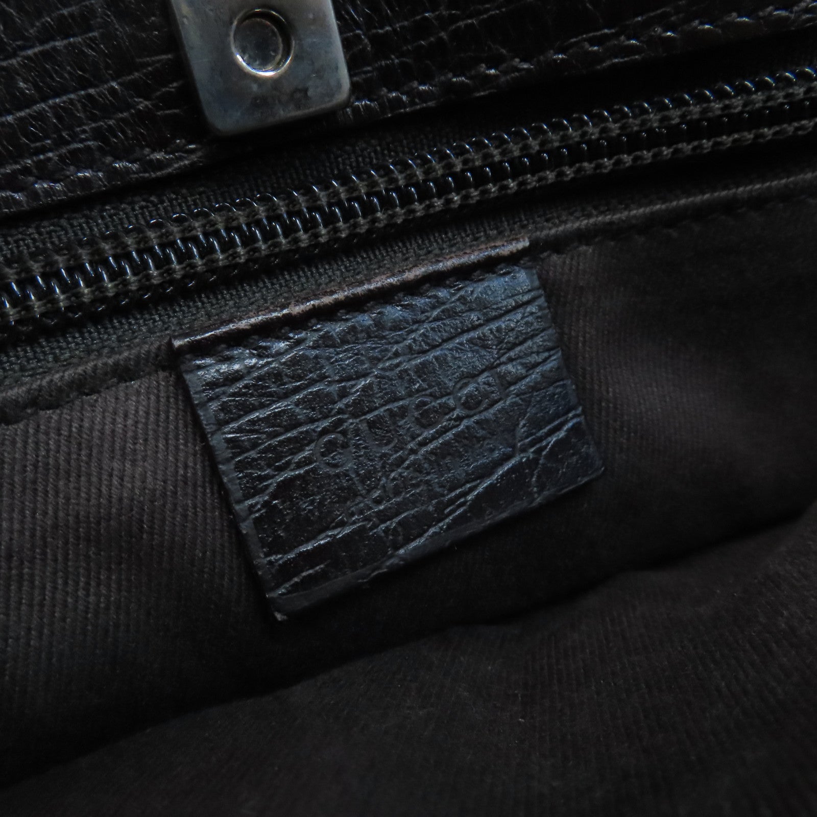 GUCCI 塗層帆布Tote Bag銀扣手挽袋啡色