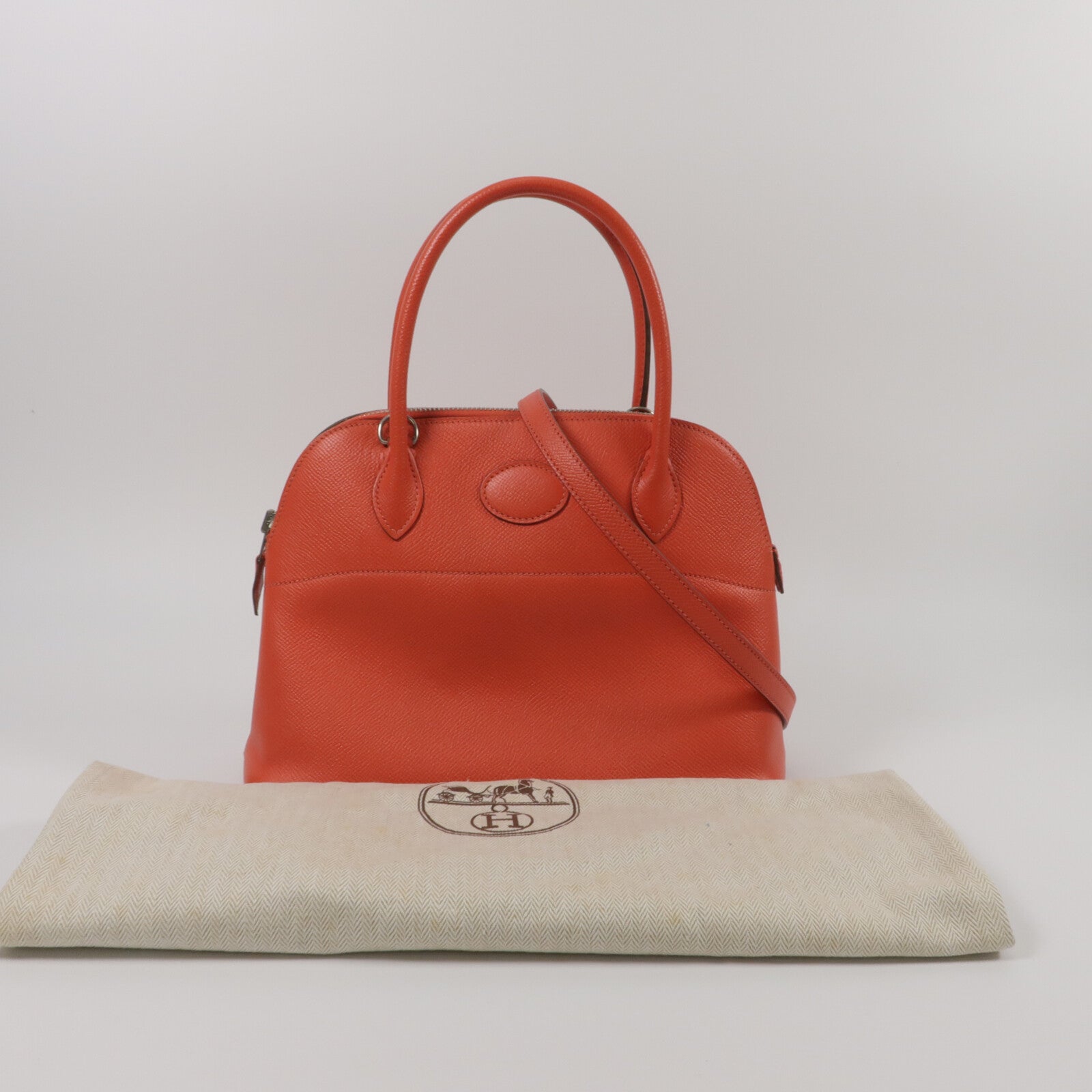 HERMES Epsom皮革Bolide 27手挽肩背兩用袋Rose Jaipur