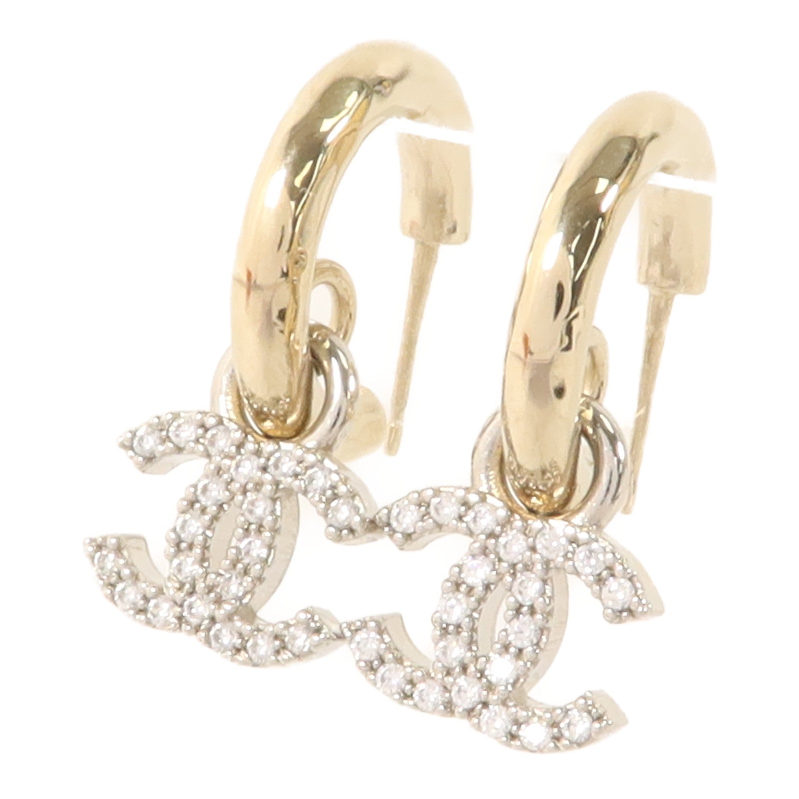 CHANEL 金屬/水晶Pierced Earring耳環