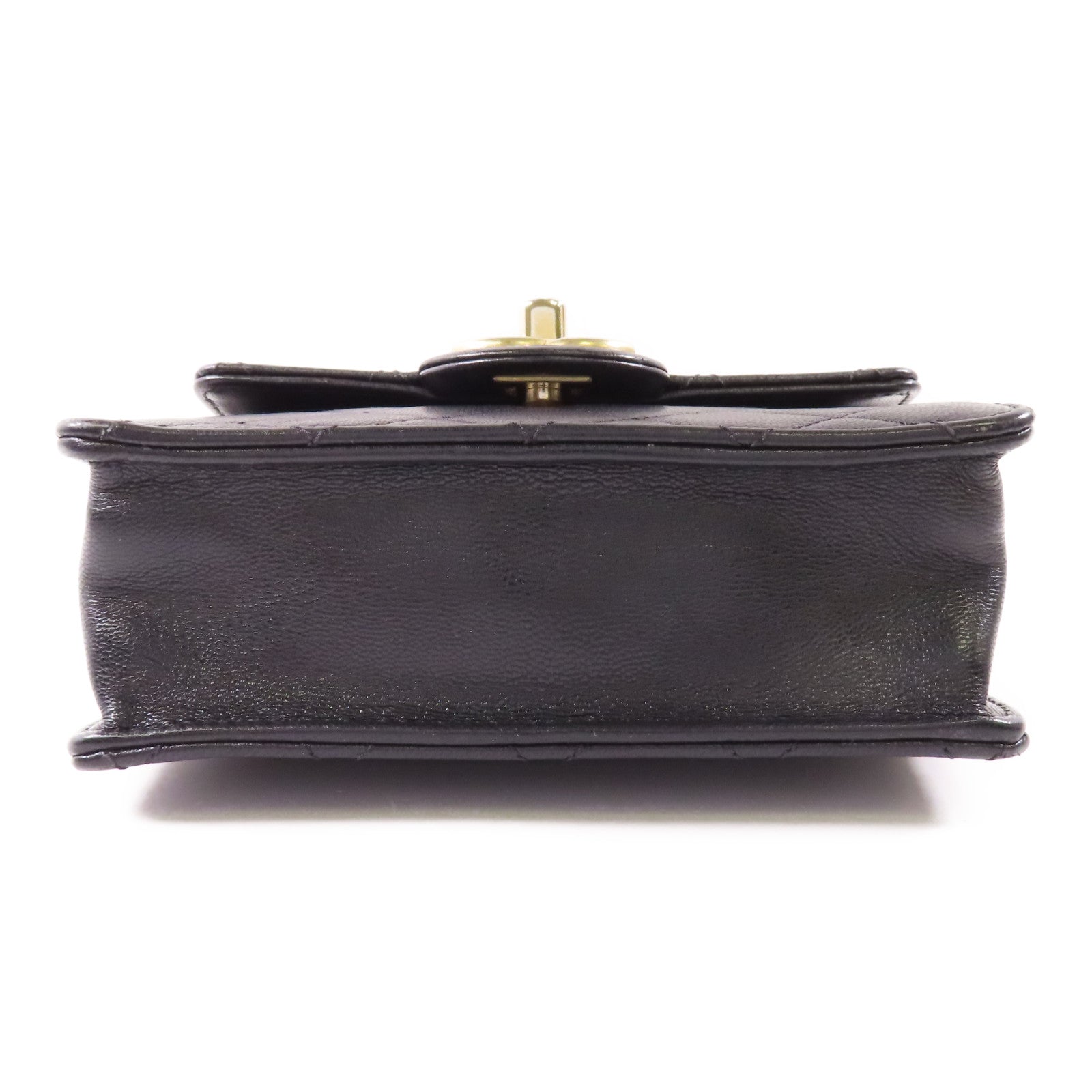 CHANEL CC GHW Chain Shoulder Bag Lambskin Leather Black