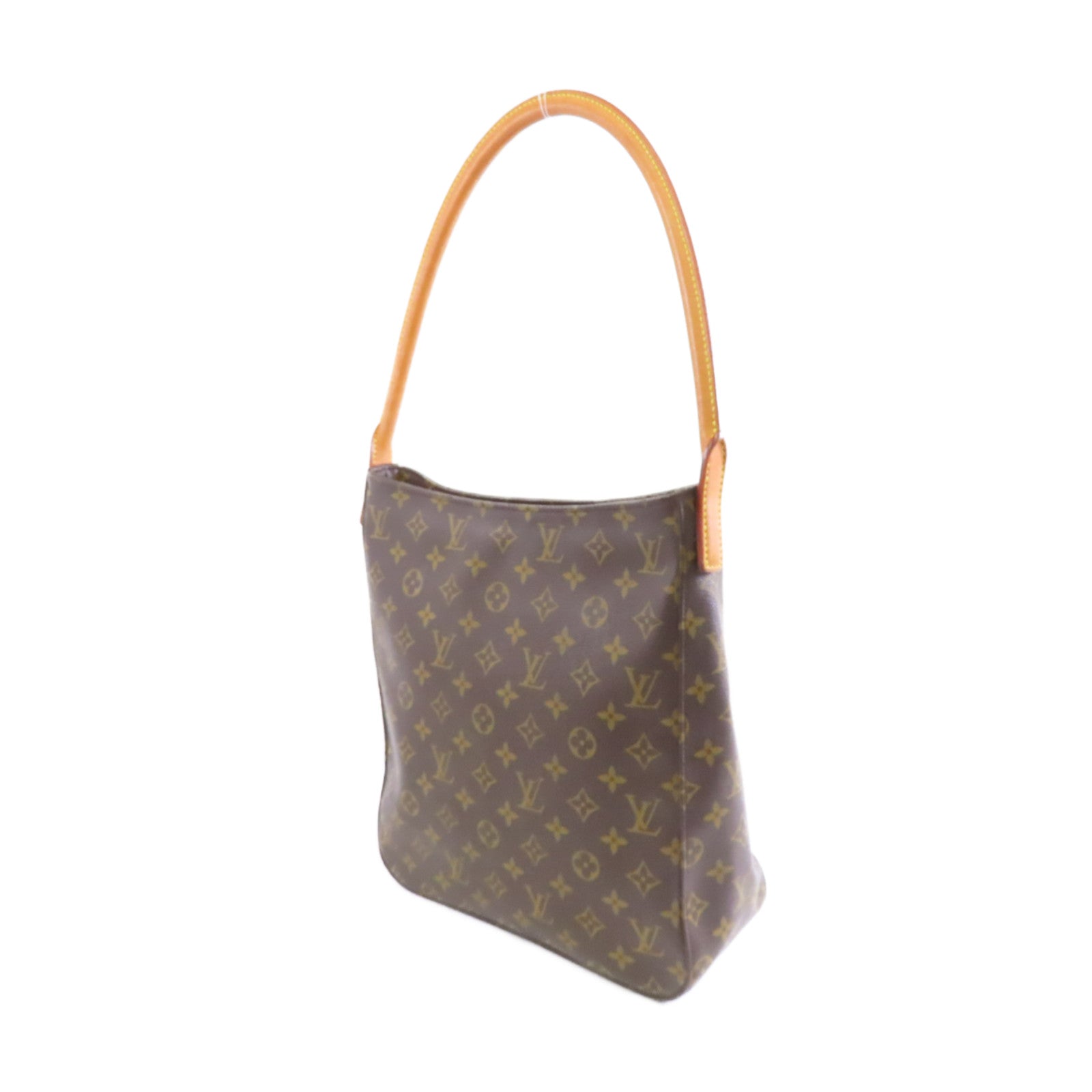 LOUIS VUITTON Monogram Looping GM金扣肩背袋啡色
