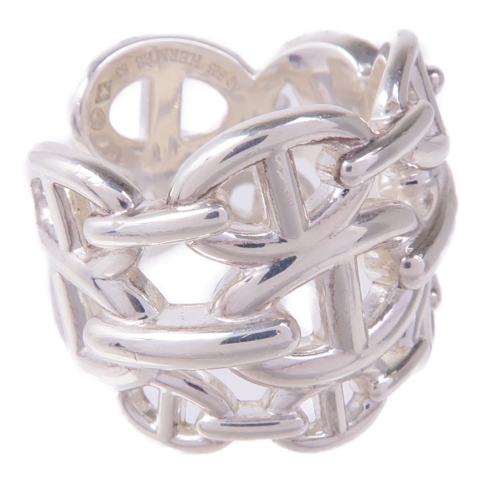 HERMES 925純銀Chaine d'ancre Enchainee Ring戒指Hermes#53/US#7