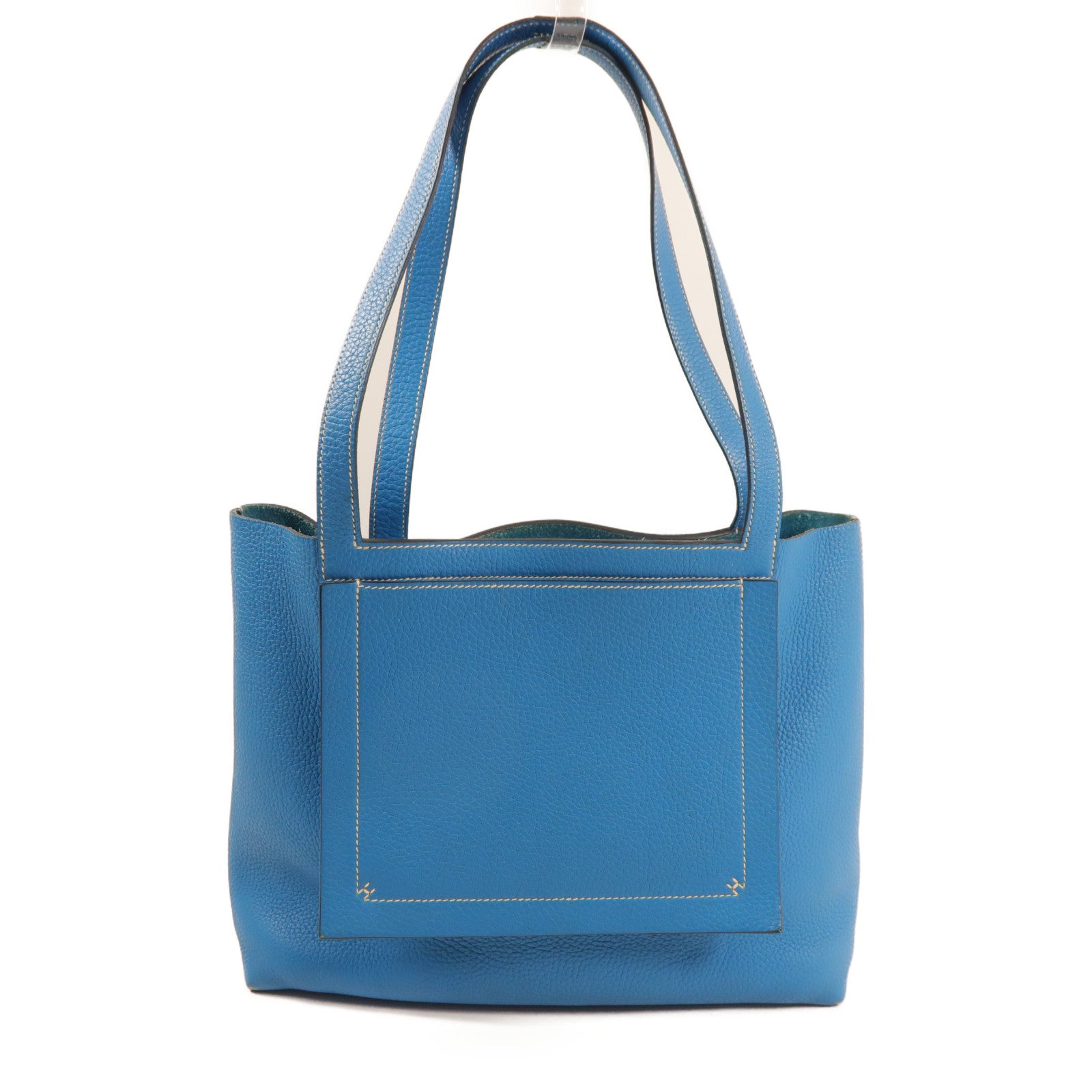 HERMES 【激減優惠】Clemence皮革Cabasellier 31肩背袋Blue Frida