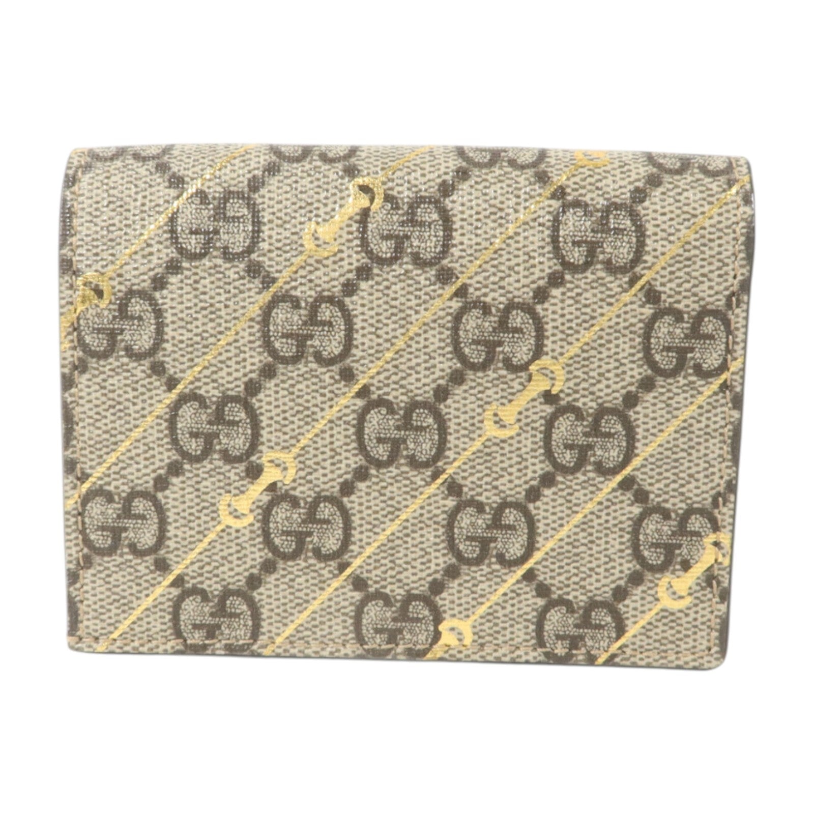GUCCI 塗層帆布/牛皮皮革GG Supreme Bifold Wallet錢包