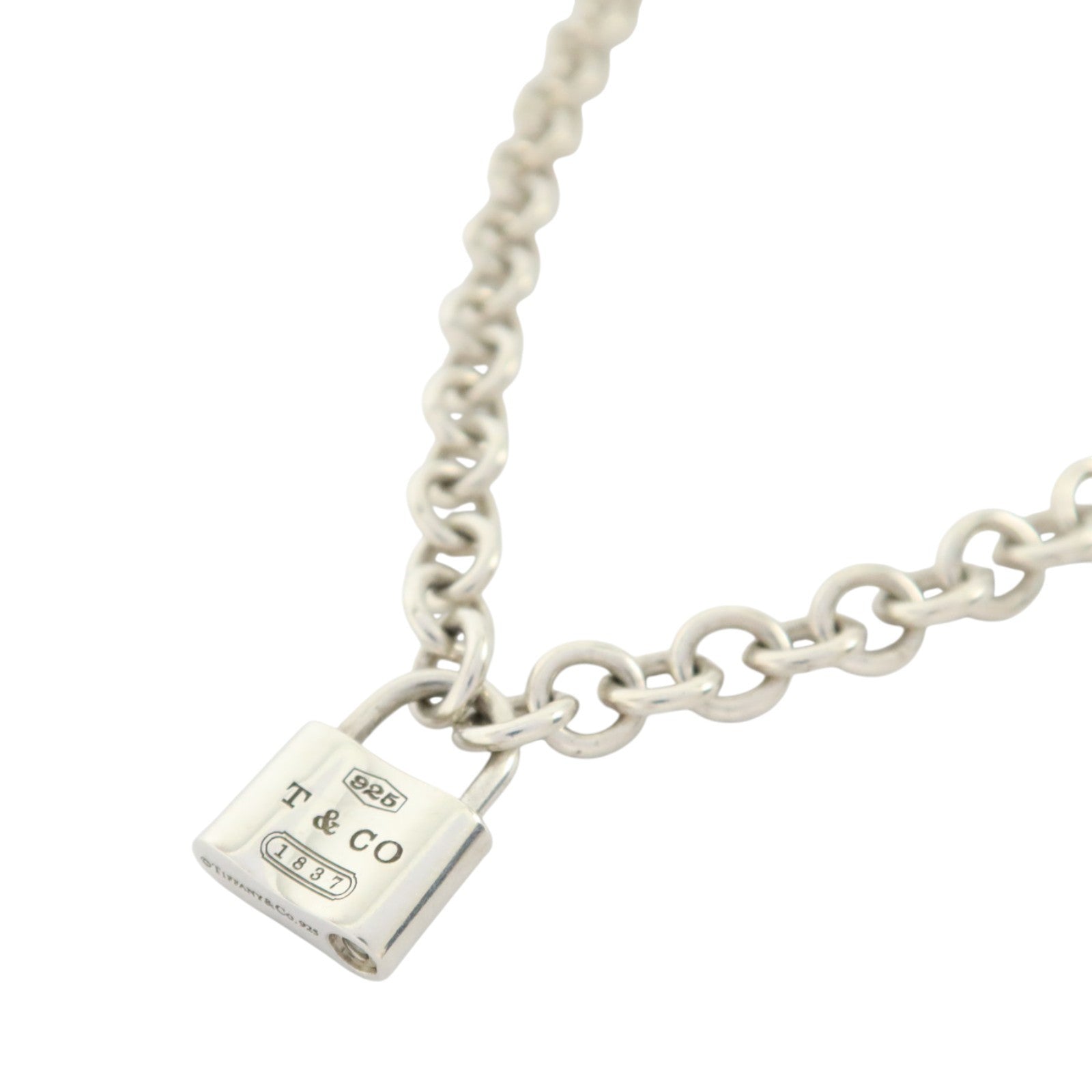 TIFFANY＆CO 925純銀1837 Padlock Necklace項鏈