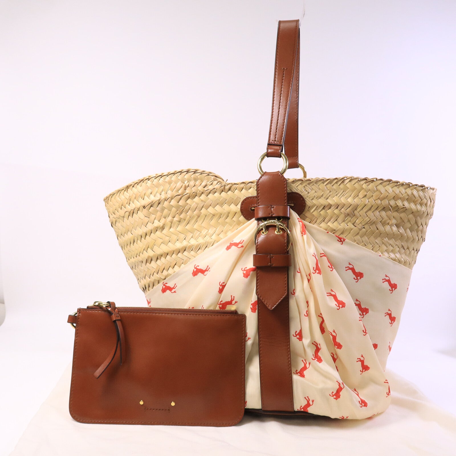 Chloe 皮革/藤料Panier Backet Bag手挽袋