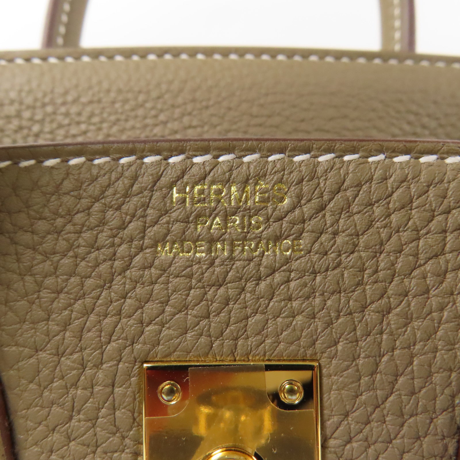 HERMES 【激減優惠】Togo皮革金扣Birkin 25手挽袋Etoupe